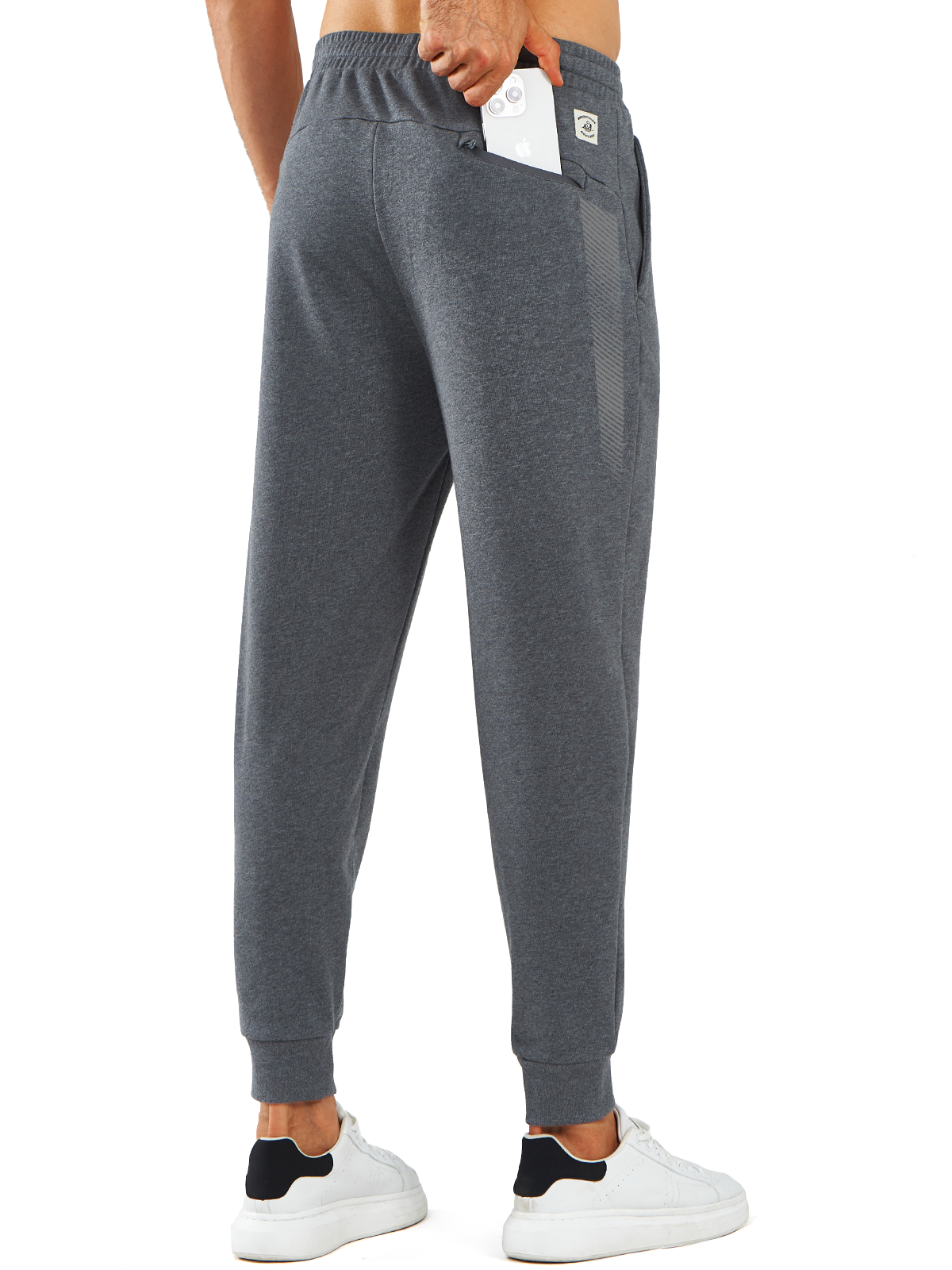
Northyard Men's Smoke Heather Cotton Athletic Works Sweatpants Spandex Joggers for Gym Running Back