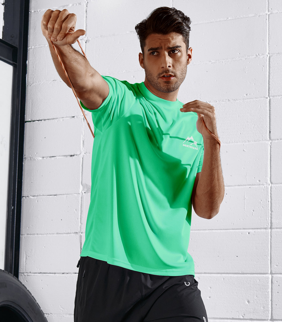
Men's Athletic Running T-Shirts Short Sleeve Workout Dry fit Gym Sport — Mint Green