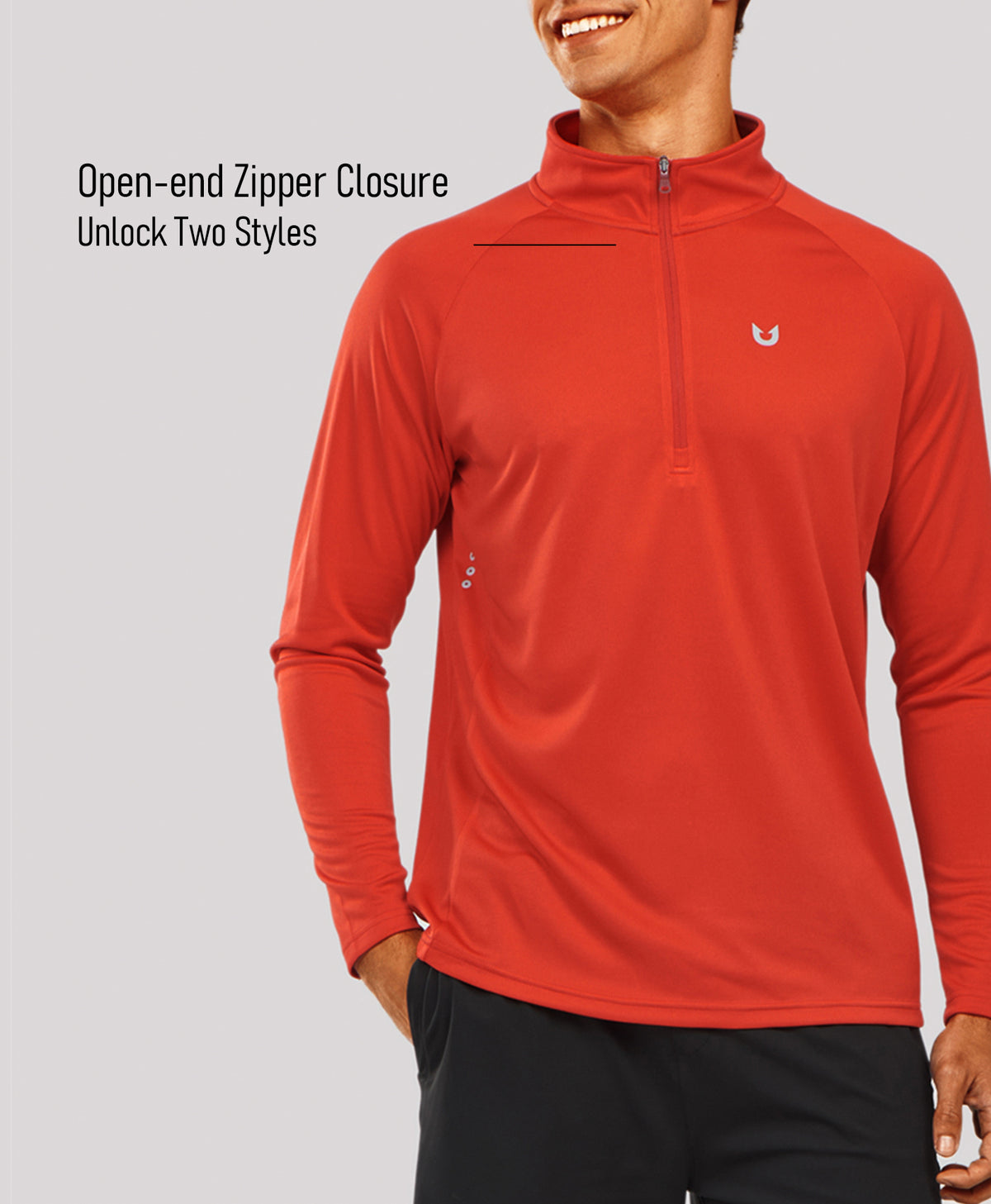 
Men's 1/4 Zip Athletic Pullover Shirts Lightweight — Red