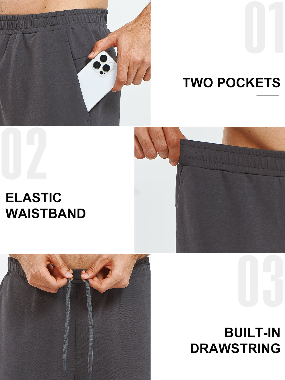 Men's Cotton Yoga Sweatpants Casual Athletic Straight Leg with Pockets