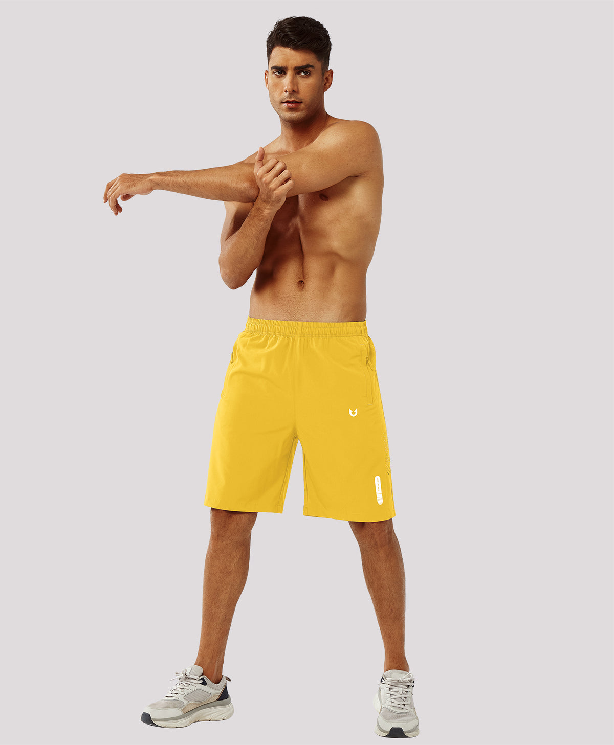 
Men's Hiking 9 Inch Inseam Athletic Shorts Quick Dry Fit Gym Workout — Yellow