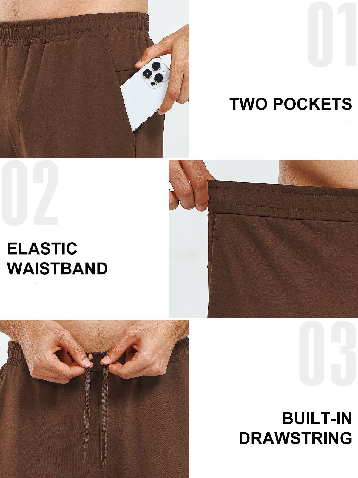 Men's Cotton Yoga Sweatpants Casual Athletic Straight Leg with Pockets