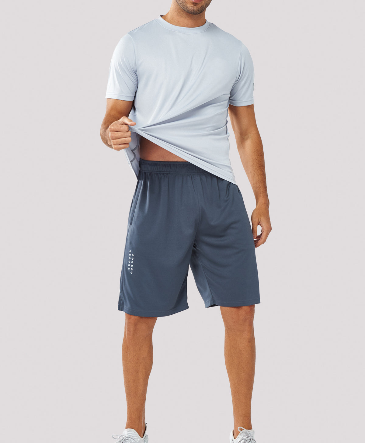 
Men's 10" Breathable Mesh Basketball Athletic Shorts — Cool Grey