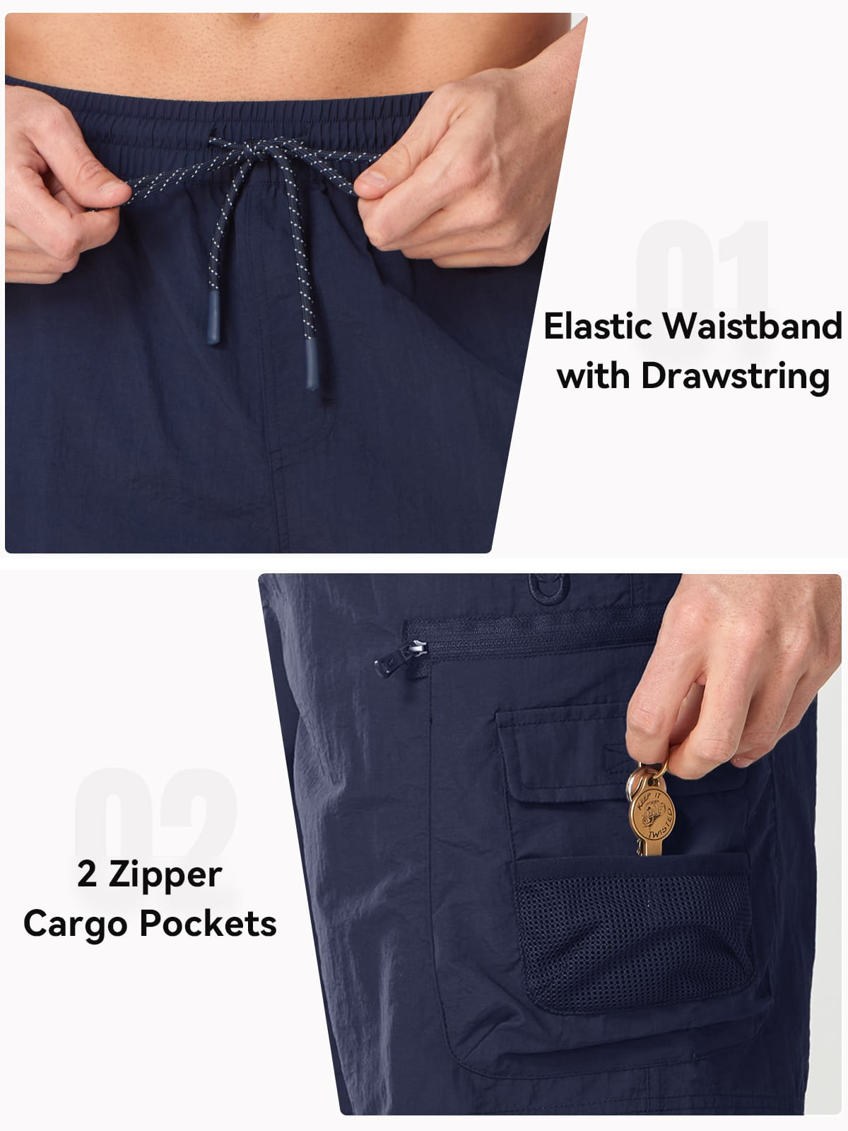 Navy 6-Pocket Tactical System - Hidden Phone & Wallet Sleeves
