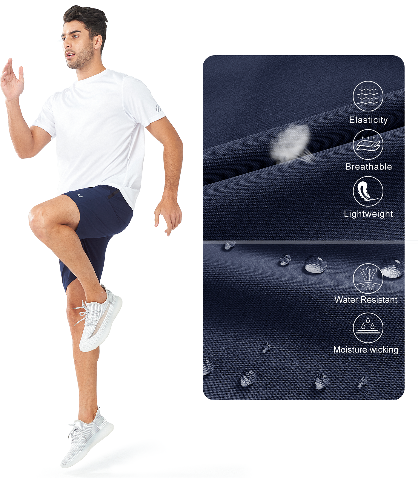 Men's Athletic Sports 9 inch Shorts Quick Dry for Training Gym Outdoor