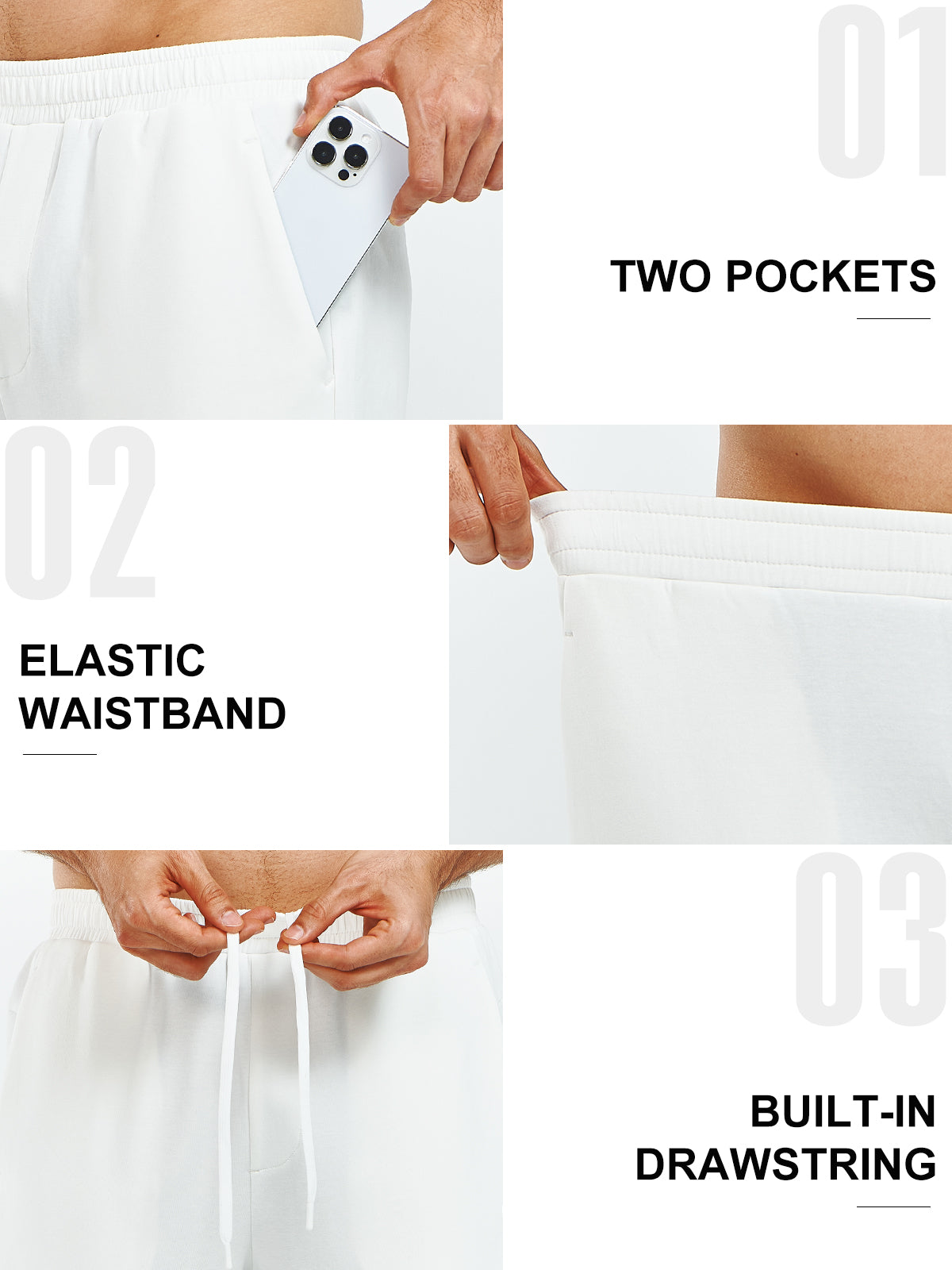Men's Cotton Yoga Sweatpants Casual Athletic Straight Leg with Pockets