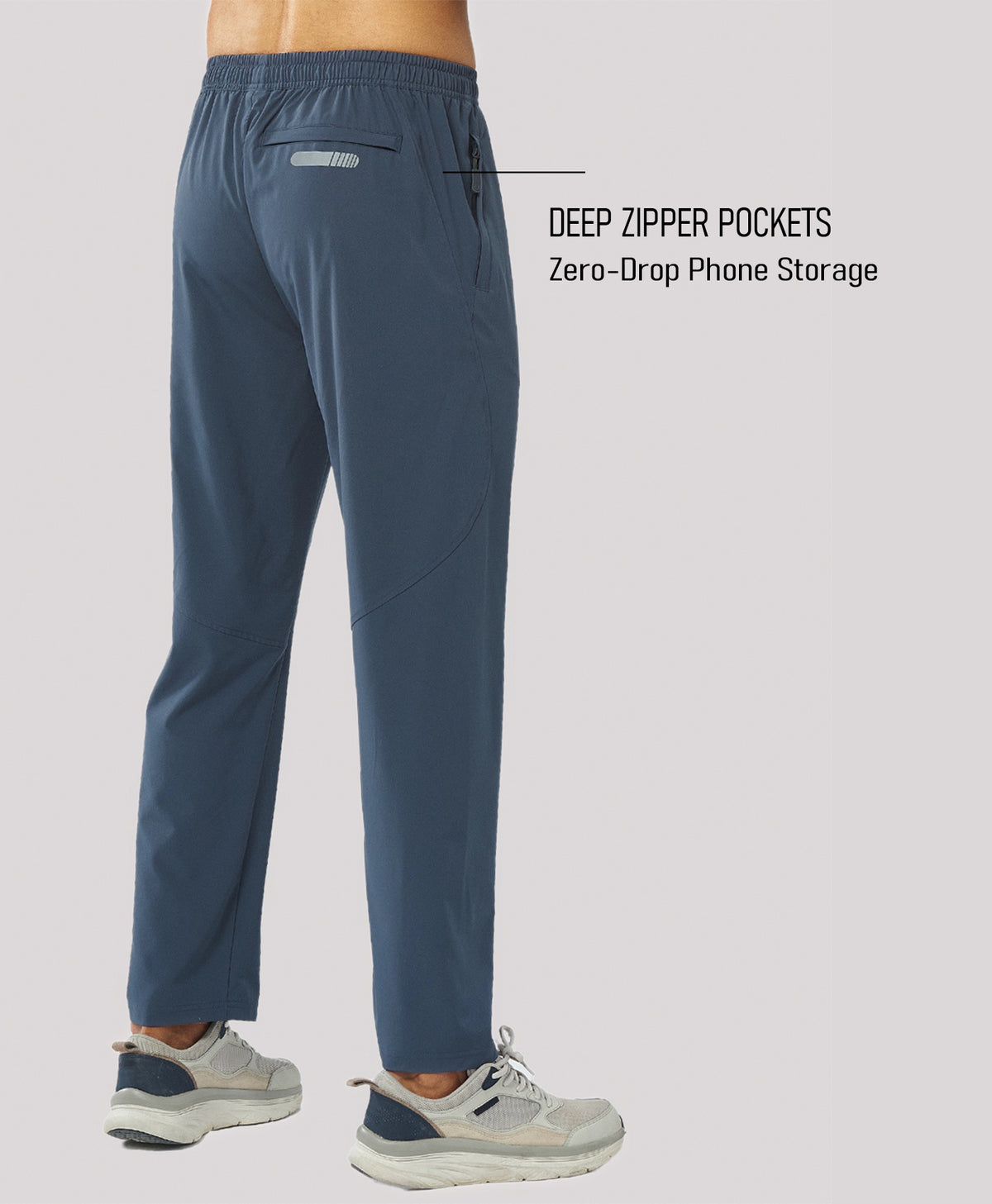 
Men's Lightweight Running Pants with Zipper Pockets — Cool Grey