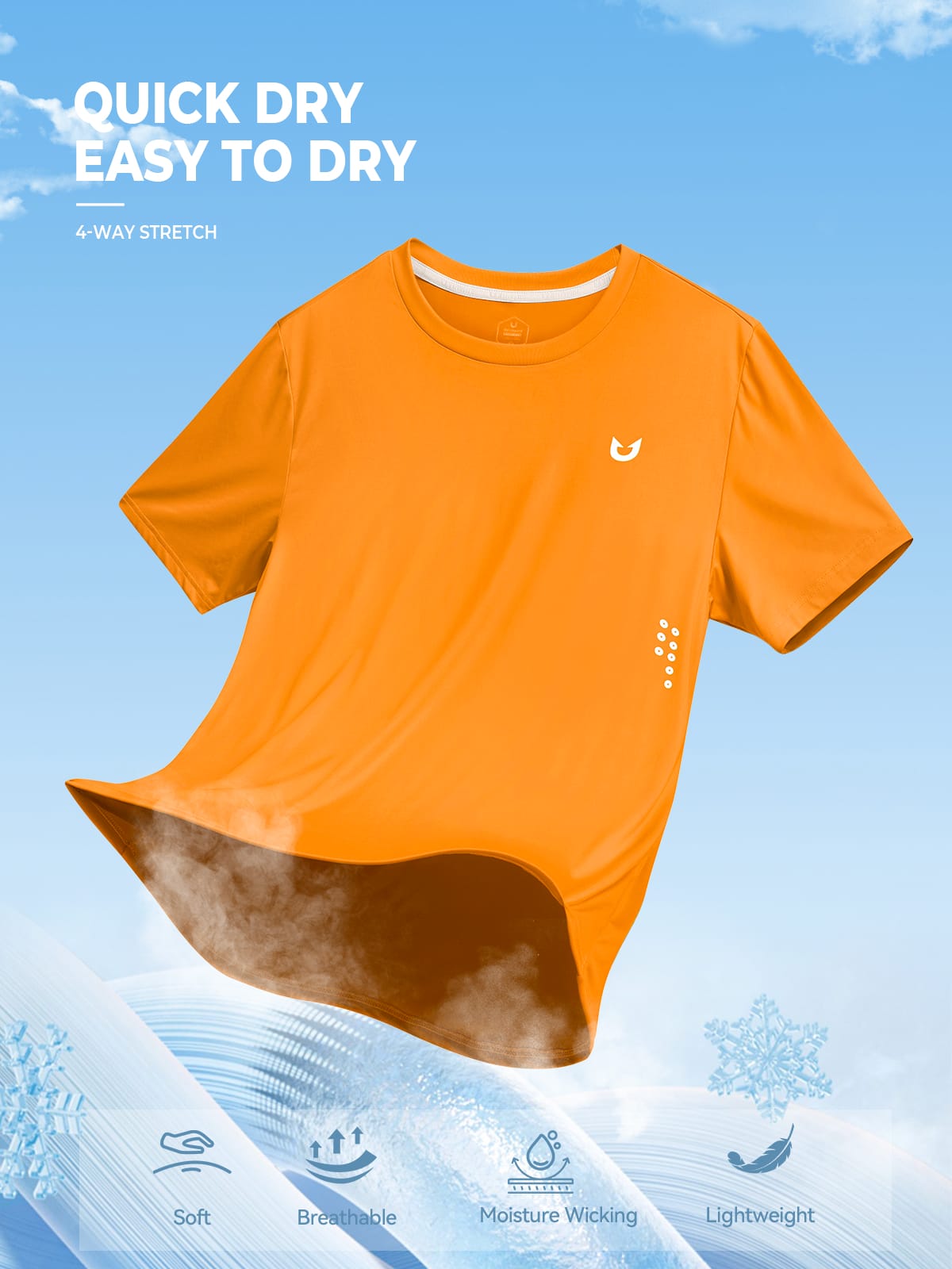 Orange Laser-Cut Perforated Back Panel - Maximum Ventilation