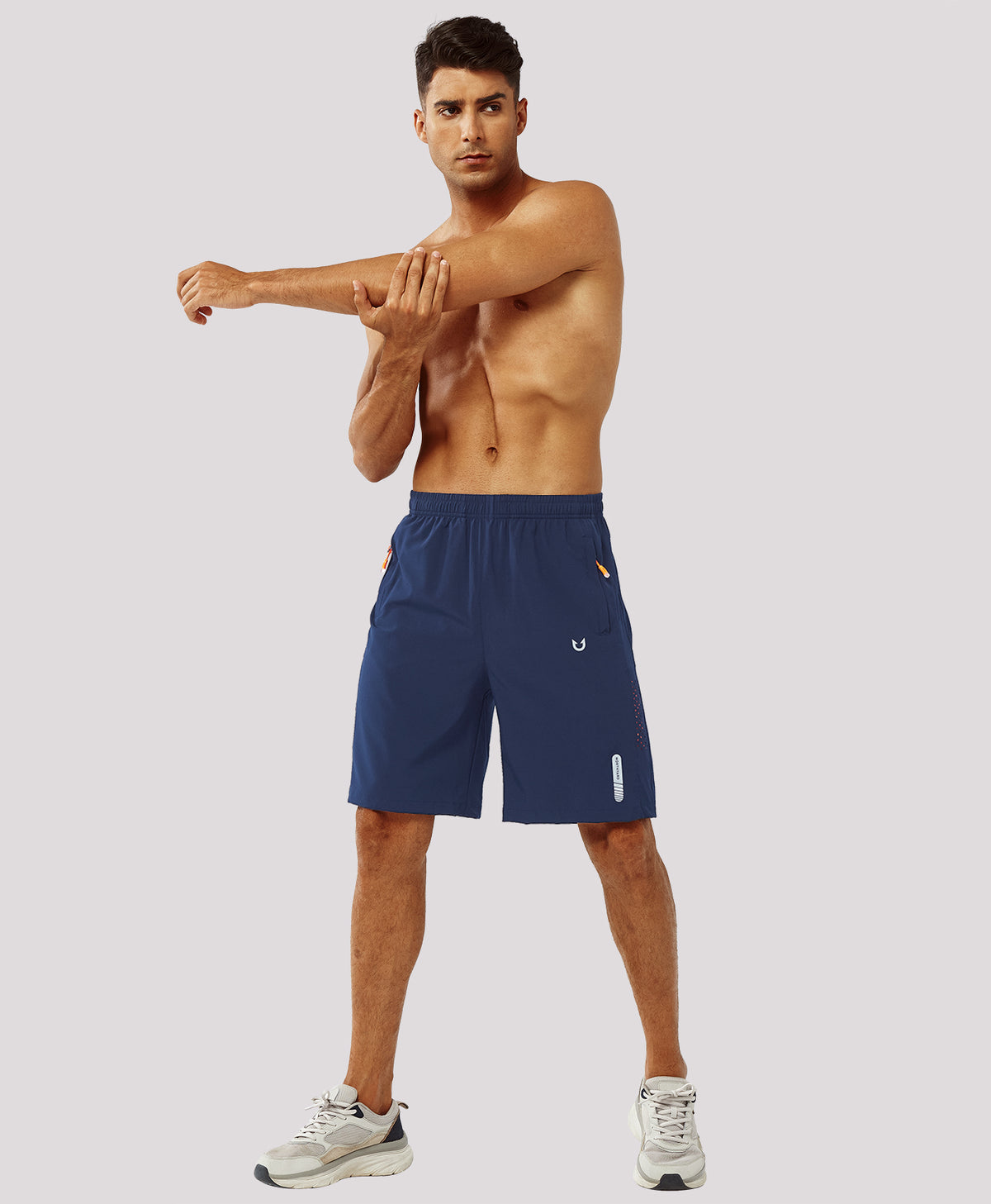 
Men's Hiking 9 Inch Inseam Athletic Shorts Quick Dry Fit Gym Workout — Navy