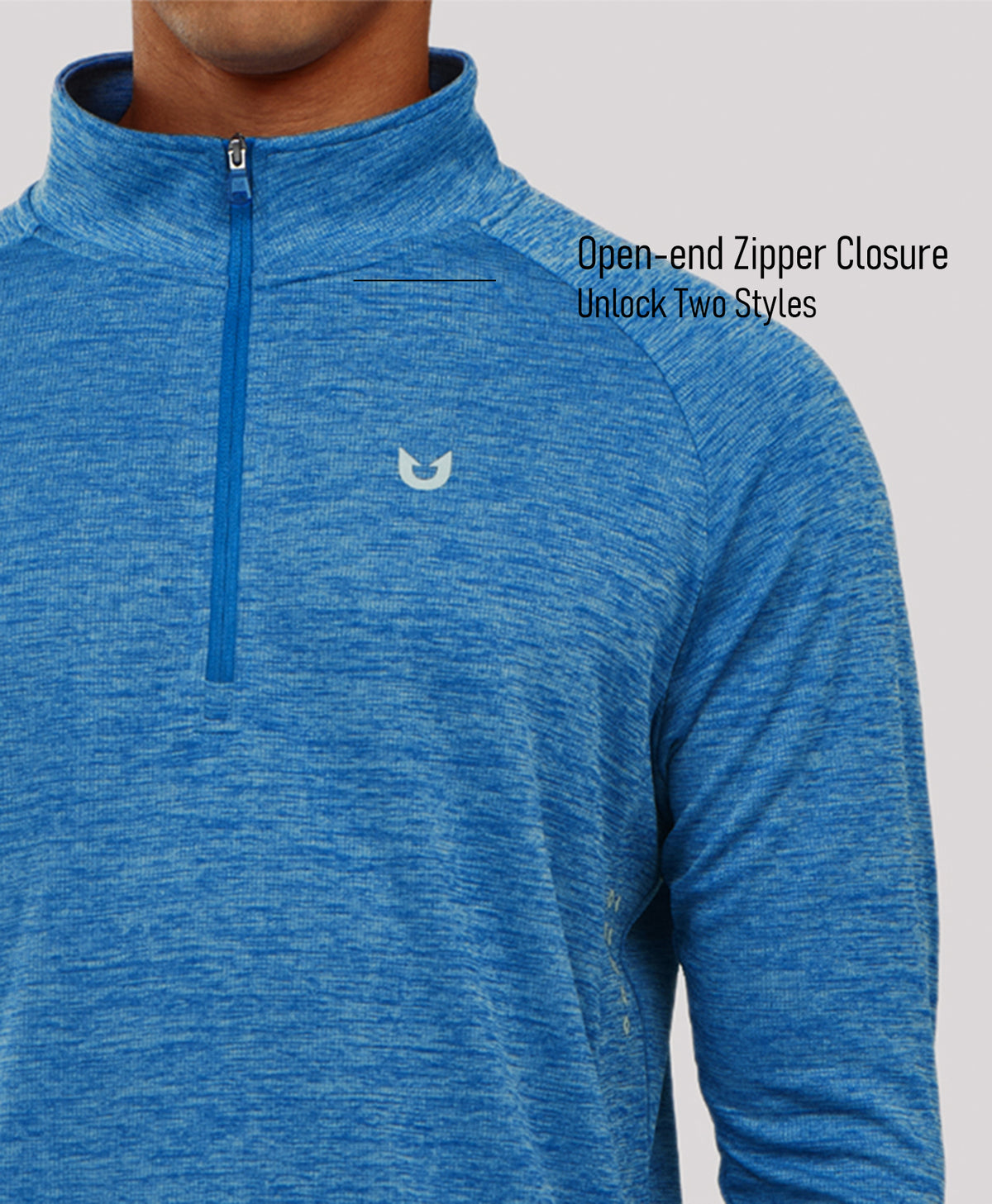 
Men's 1/4 Zip Athletic Pullover Shirts Lightweight — Blue Heather