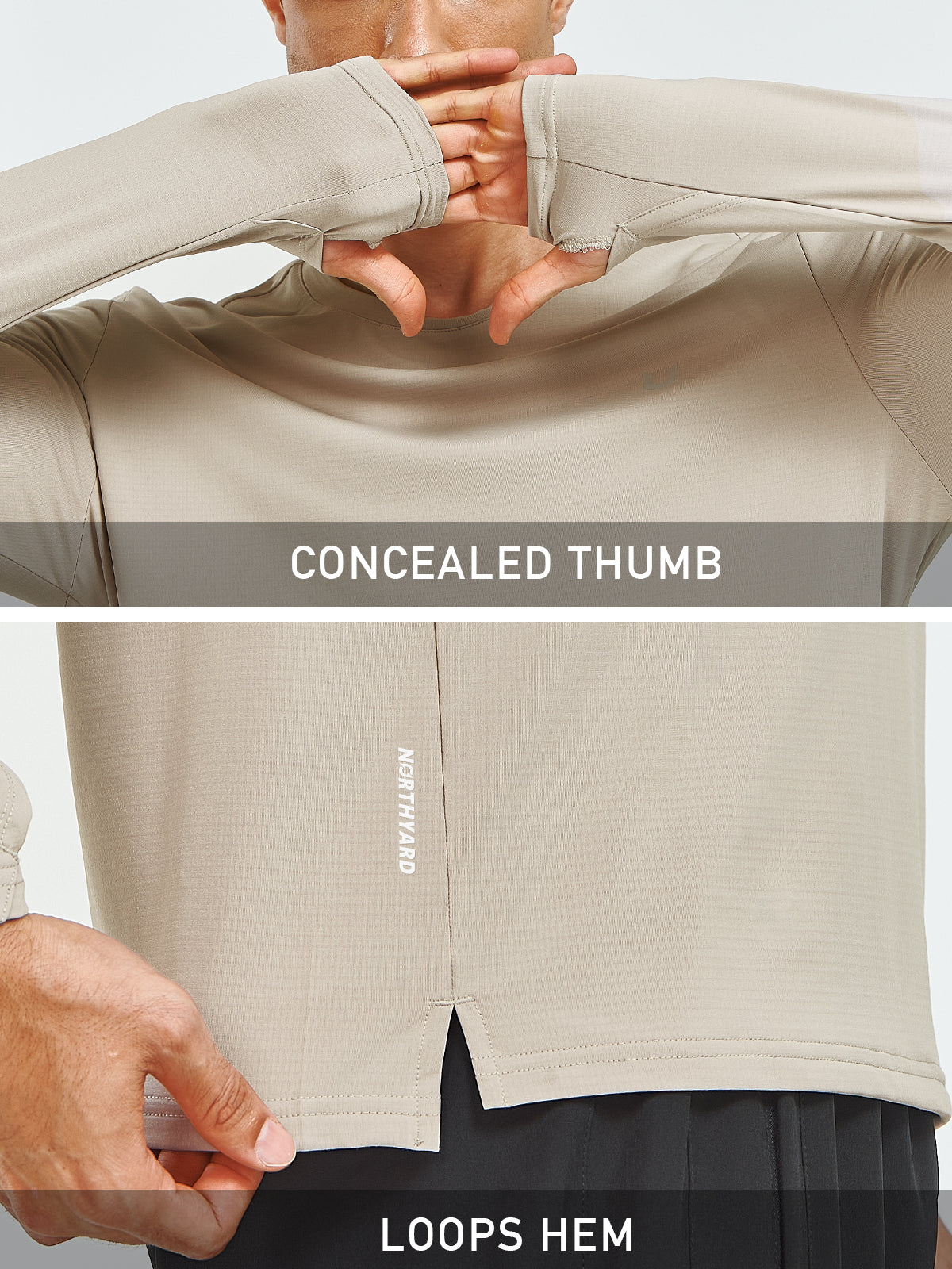 Men's Workout Thermal T-Shirts Fleece Long Sleeve Crewneck for Running