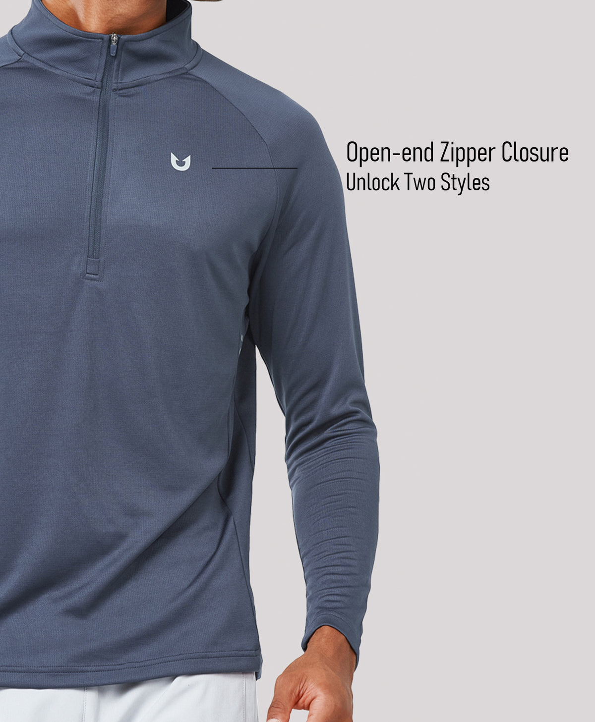 
Men's 1/4 Zip Athletic Pullover Shirts Lightweight — Cool Grey