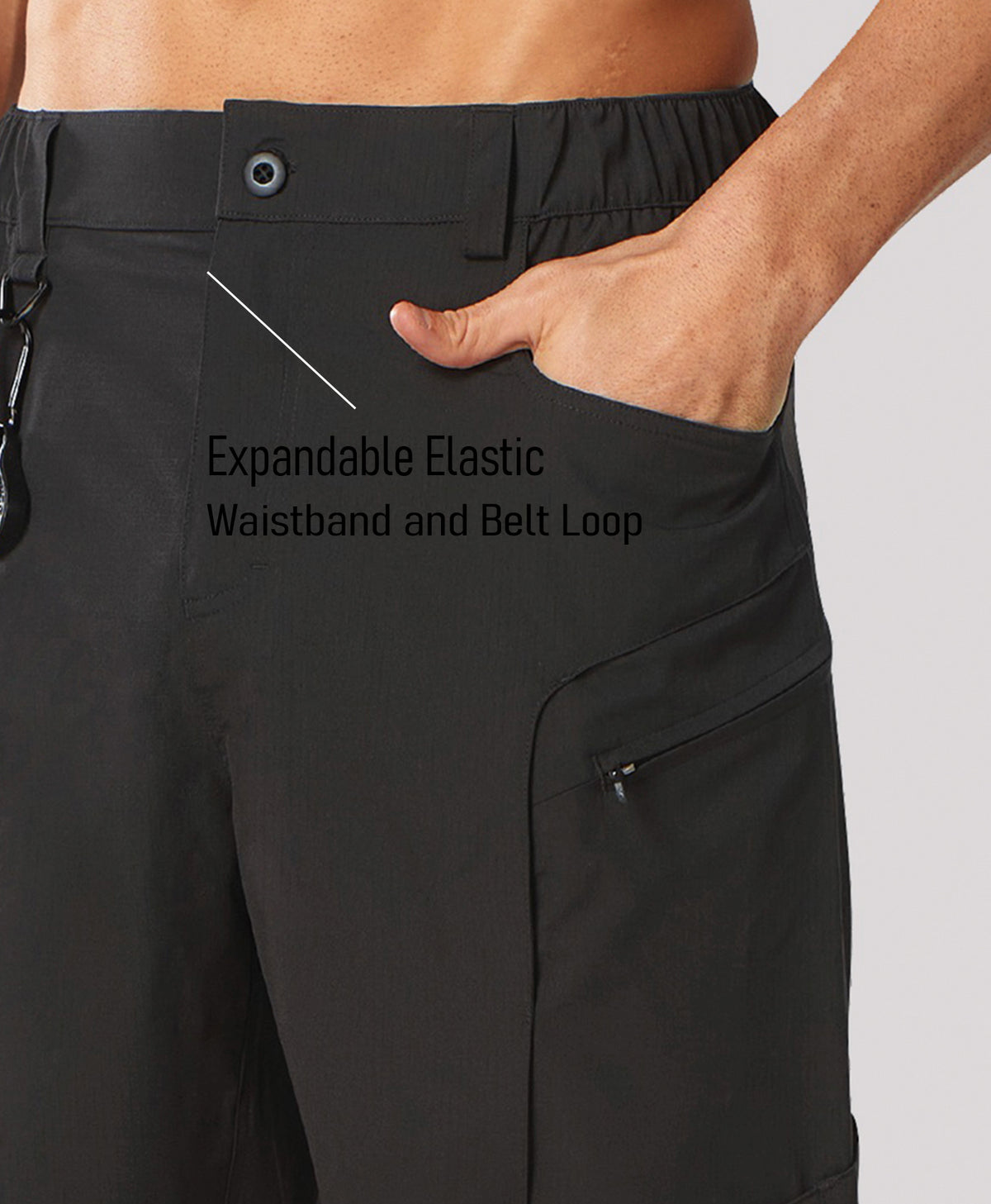 
Men's 9" Water-Resistant 4 Pockets Cargo Hiking Shorts — BLACK