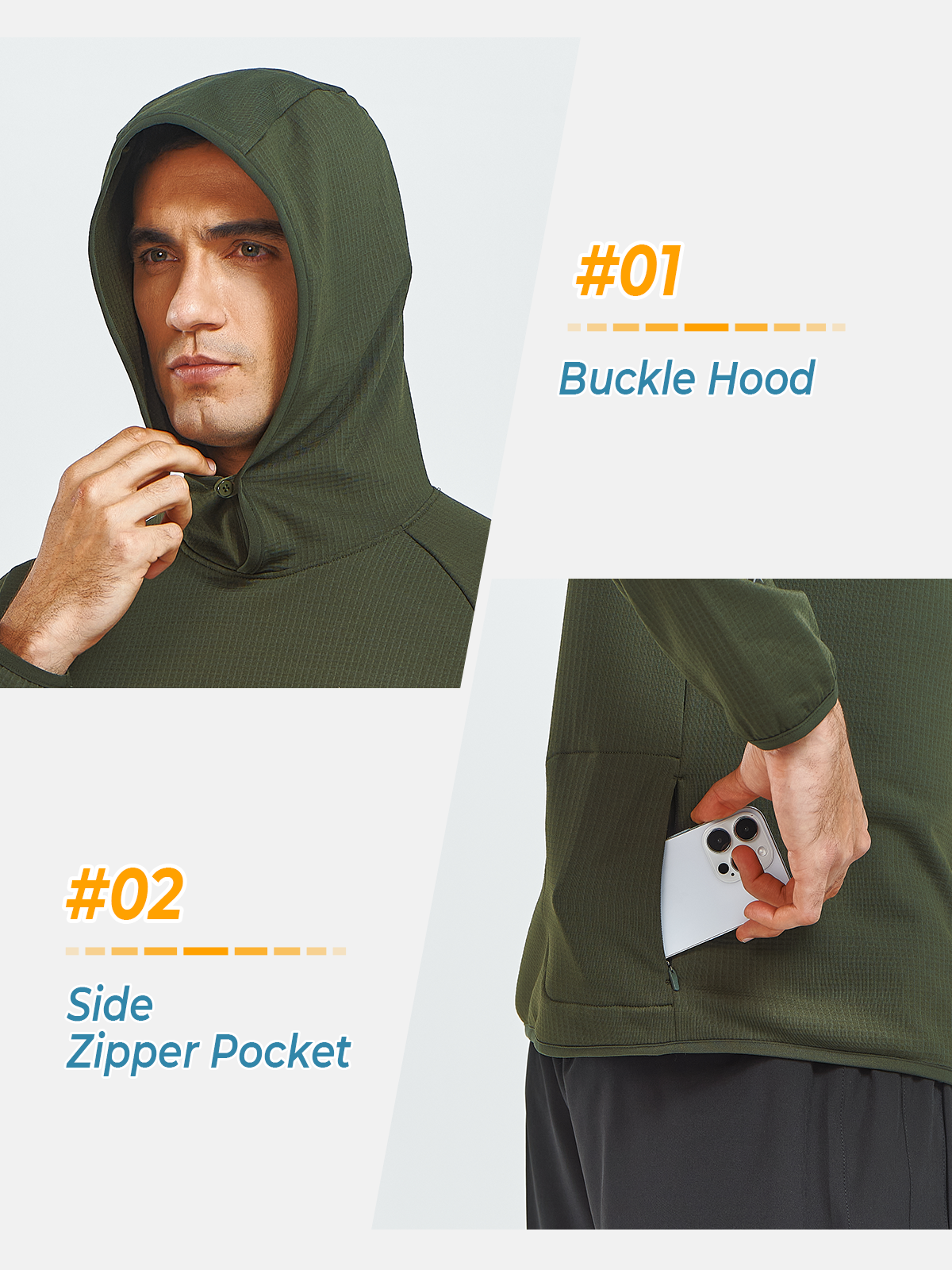 Men's Fleece Lined Athletic Hoodie Sweatshirts Casual Pullover for Gym
