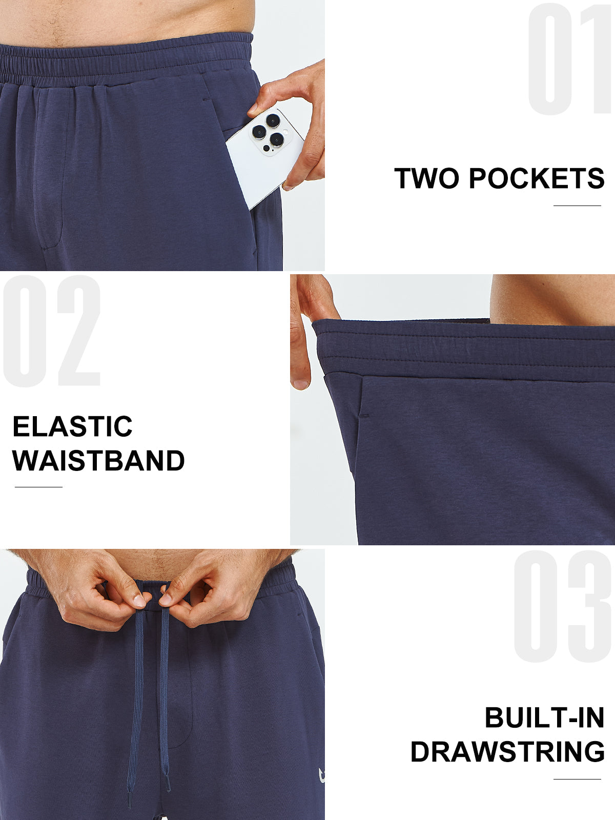 Men's Cotton Yoga Sweatpants Casual Athletic Straight Leg with Pockets