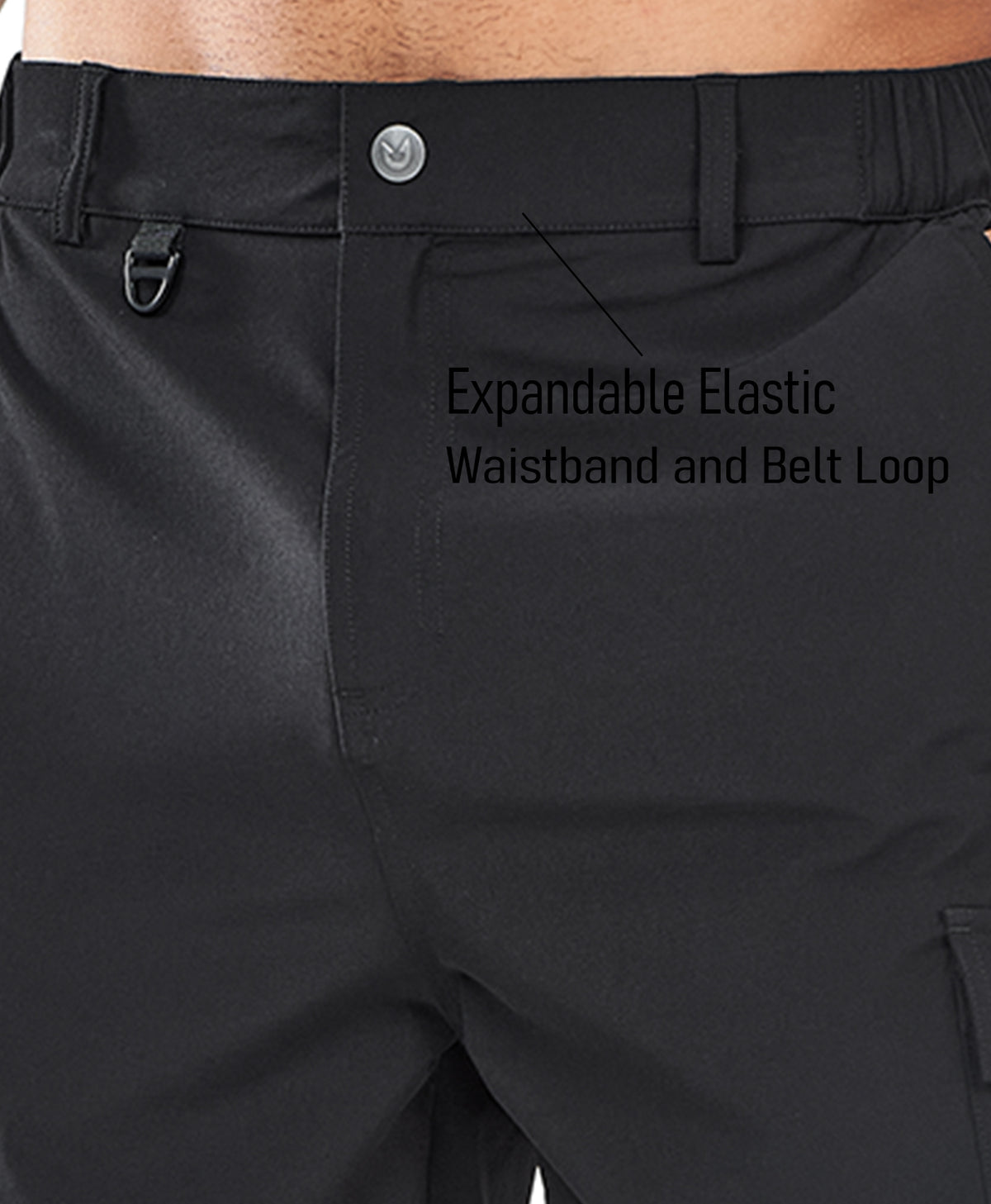 NORTHYARD Men's 9" Lightweight 7-Pocket Cargo Hiking Shorts Water-Repellent Outdoor Shorts
#color_Black