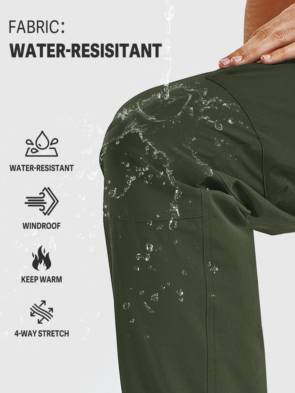 Men's Cargo Hiking Pants Lightweight with Multi Pockets for Outdoor