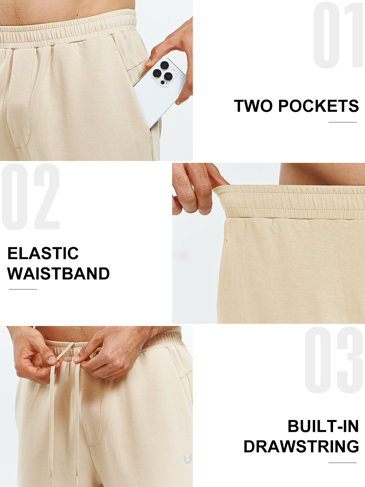 Men's Cotton Yoga Sweatpants Casual Athletic Straight Leg with Pockets