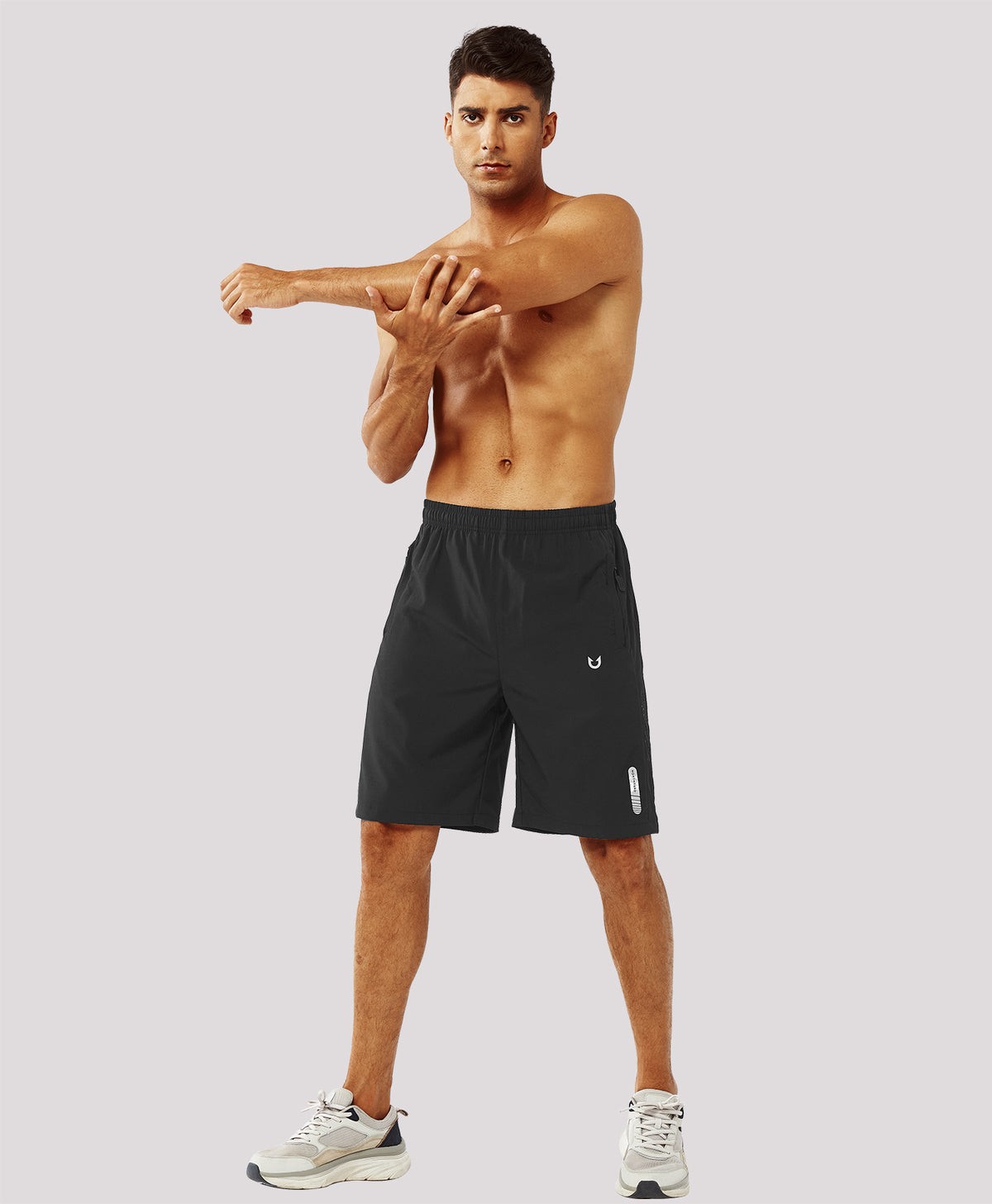 
Men's Hiking 9 Inch Inseam Athletic Shorts Quick Dry Fit Gym Workout — Black
