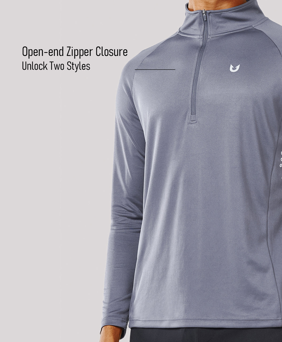 
Men's 1/4 Zip Athletic Pullover Shirts Lightweight — Smoke Grey