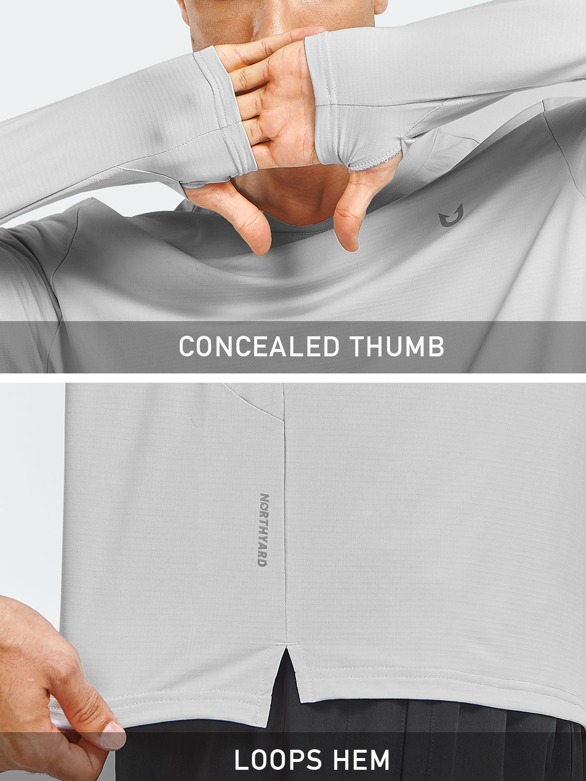 Men's Workout Thermal T-Shirts Fleece Long Sleeve Crewneck for Running