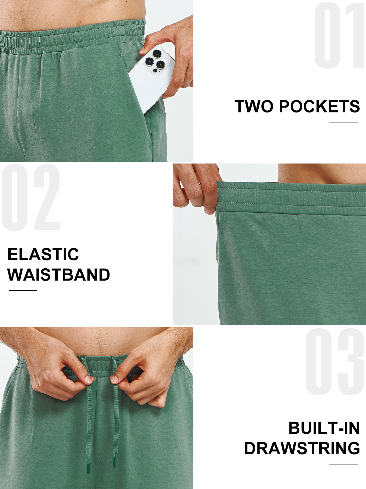 Men's Cotton Yoga Sweatpants Casual Athletic Straight Leg with Pockets