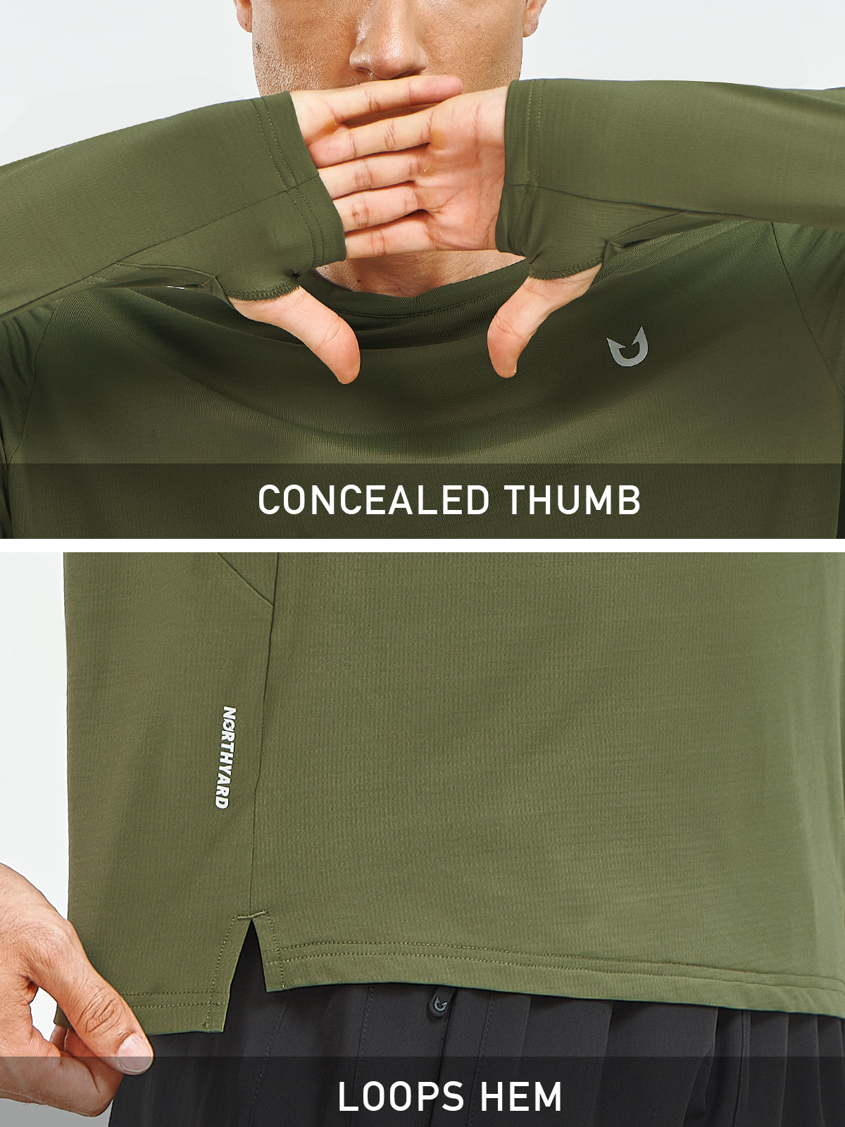 Men's Workout Thermal T-Shirts Fleece Long Sleeve Crewneck for Running