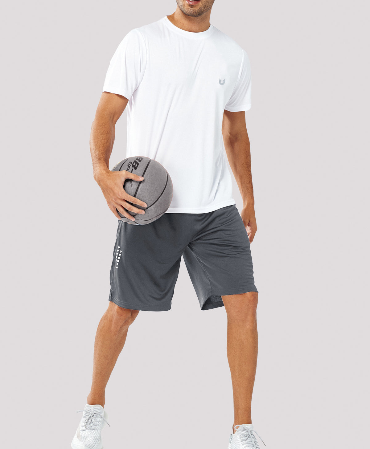
Men's 10" Breathable Mesh Basketball Athletic Shorts — Smoke Grey