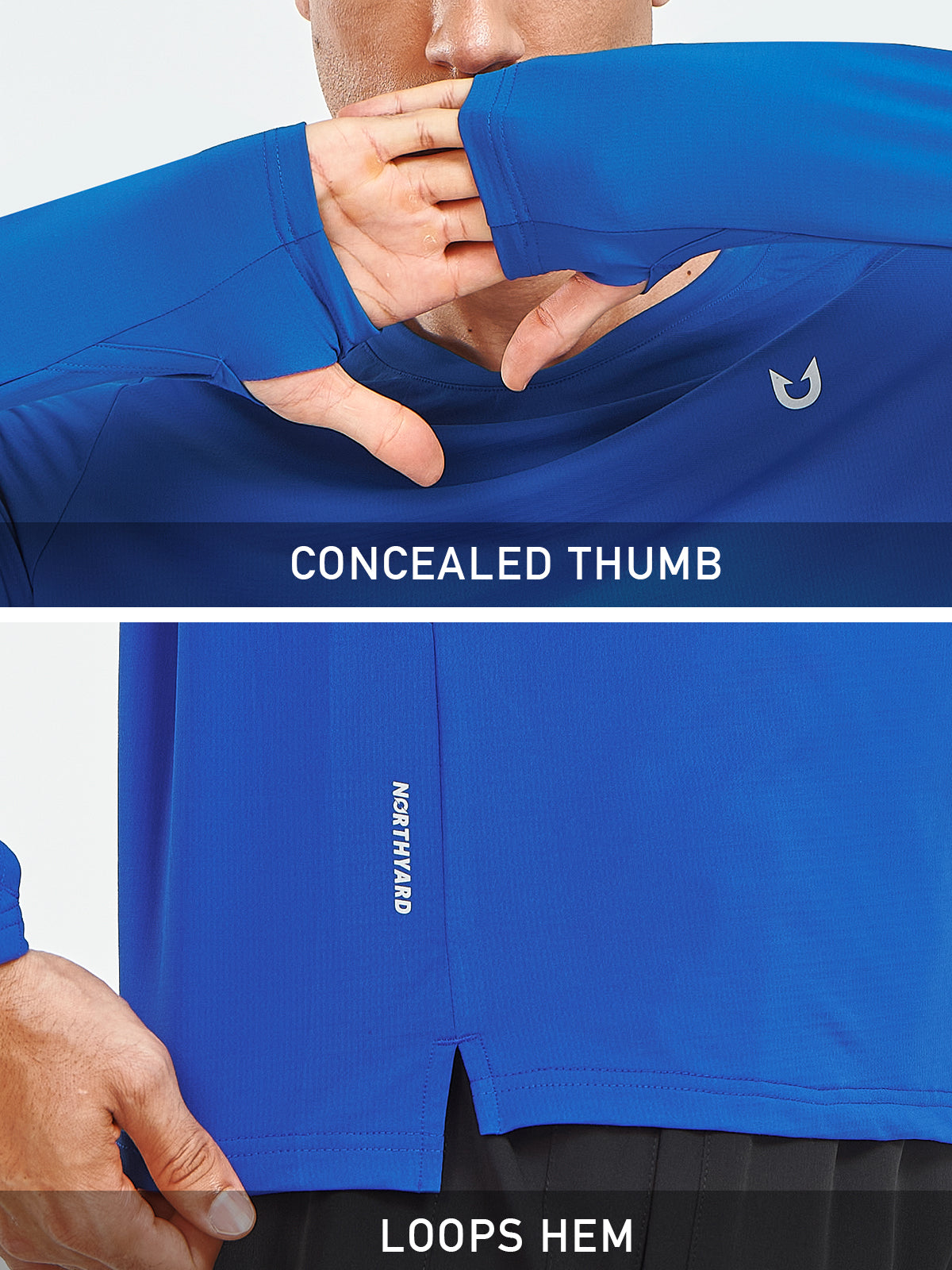 Men's Workout Thermal T-Shirts Fleece Long Sleeve Crewneck for Running