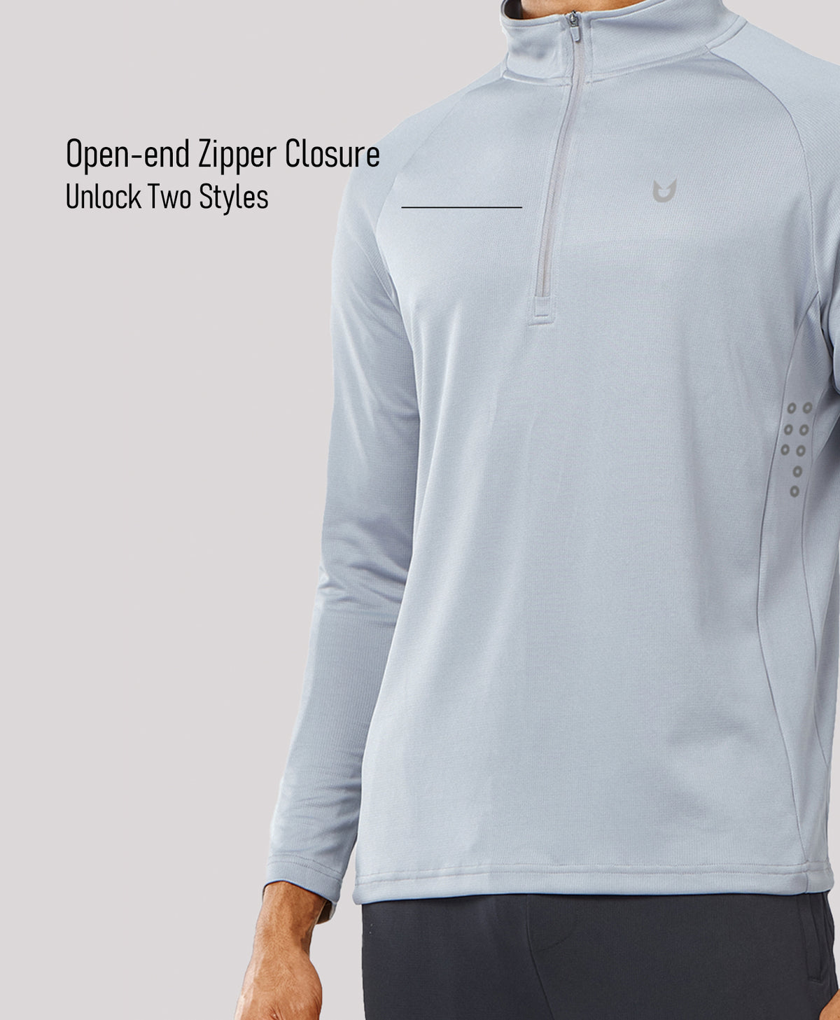 
Men's 1/4 Zip Athletic Pullover Shirts Lightweight — Light Grey