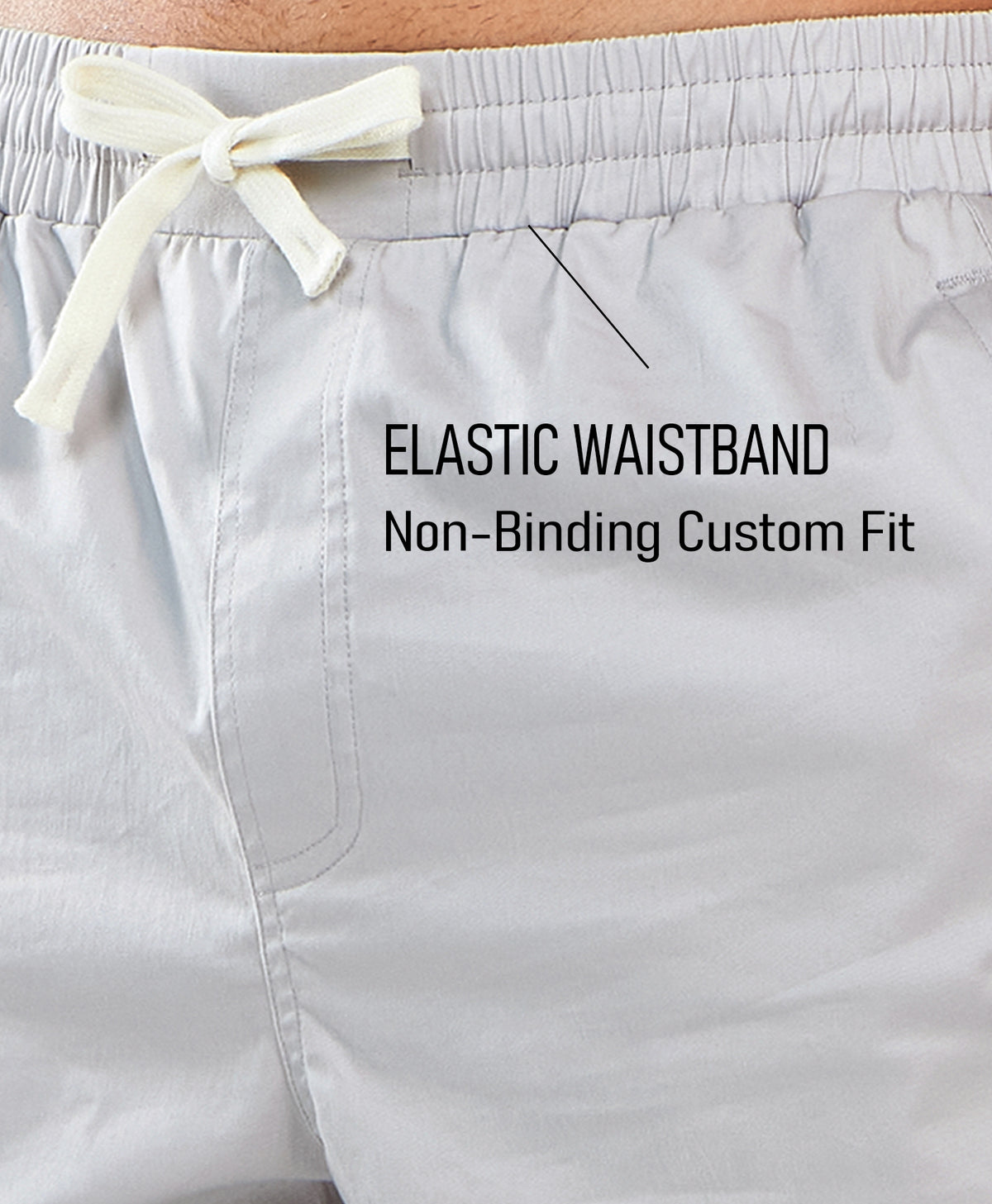 
Men's 9" Cotton Flat Front Hiking Shorts with Zipper Pockets — Light Grey