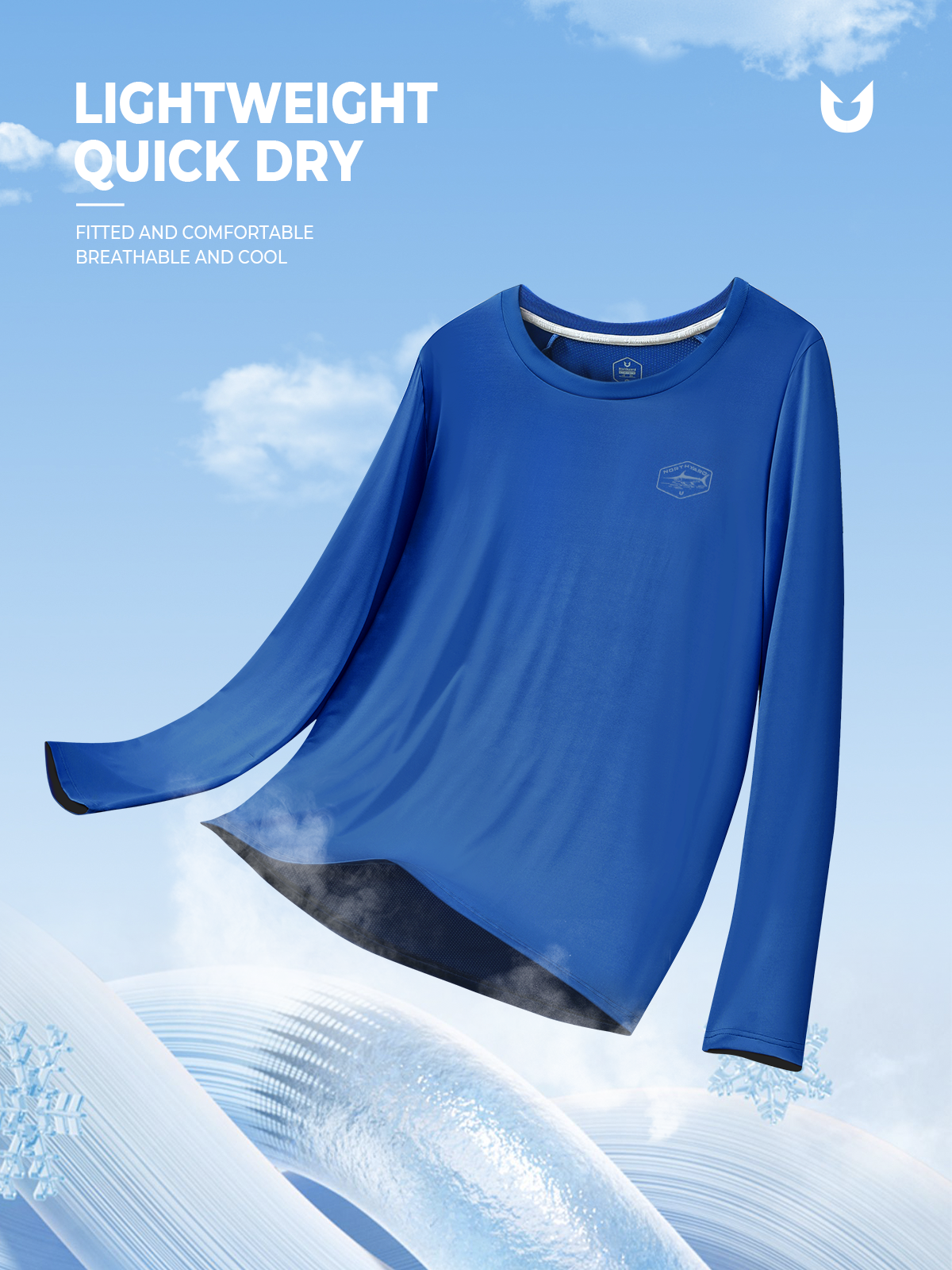 
Men's Sun Protection UV Fishing T Shirts Crewneck Long Sleeve for Swim