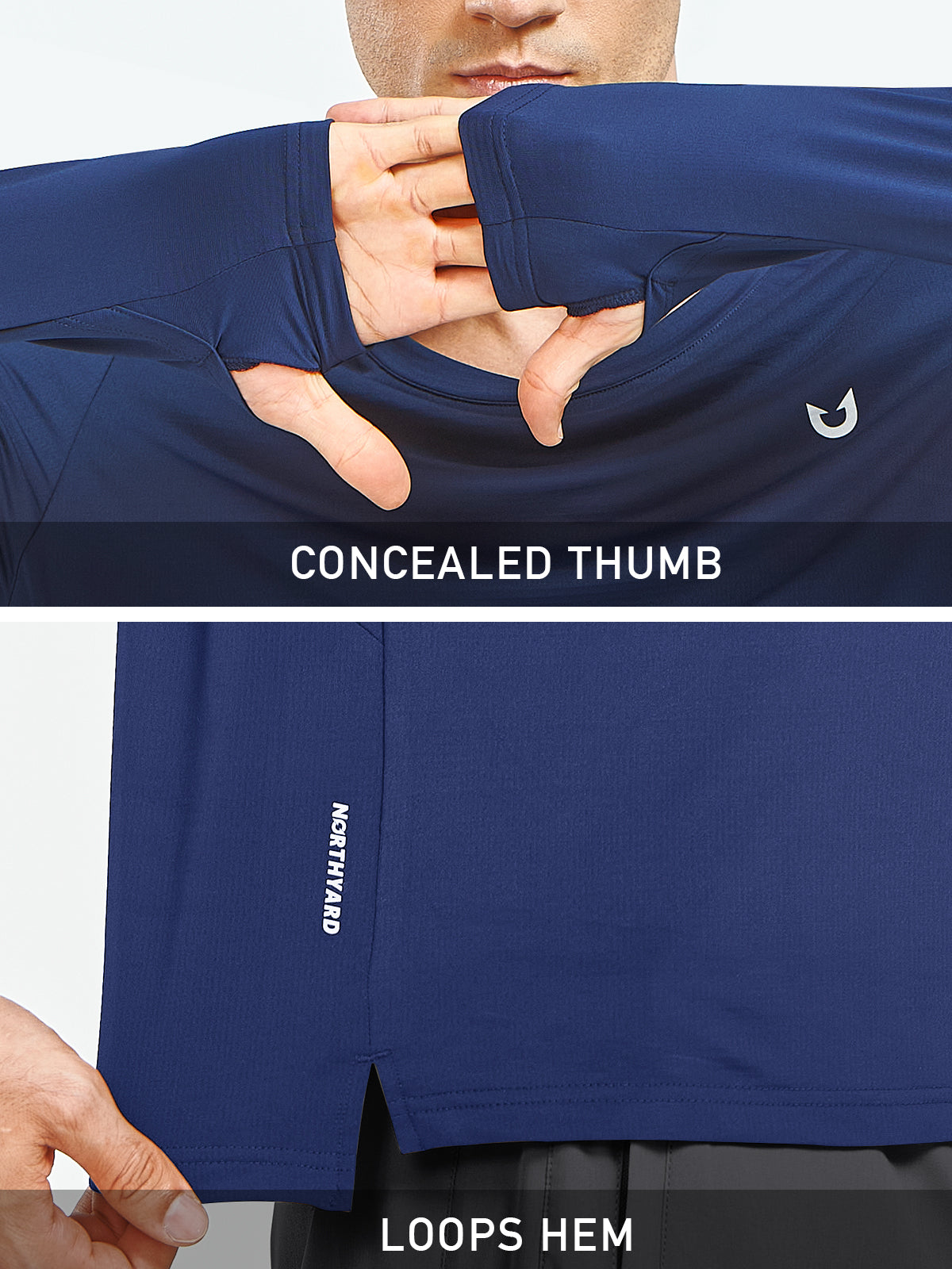 Men's Workout Thermal T-Shirts Fleece Long Sleeve Crewneck for Running