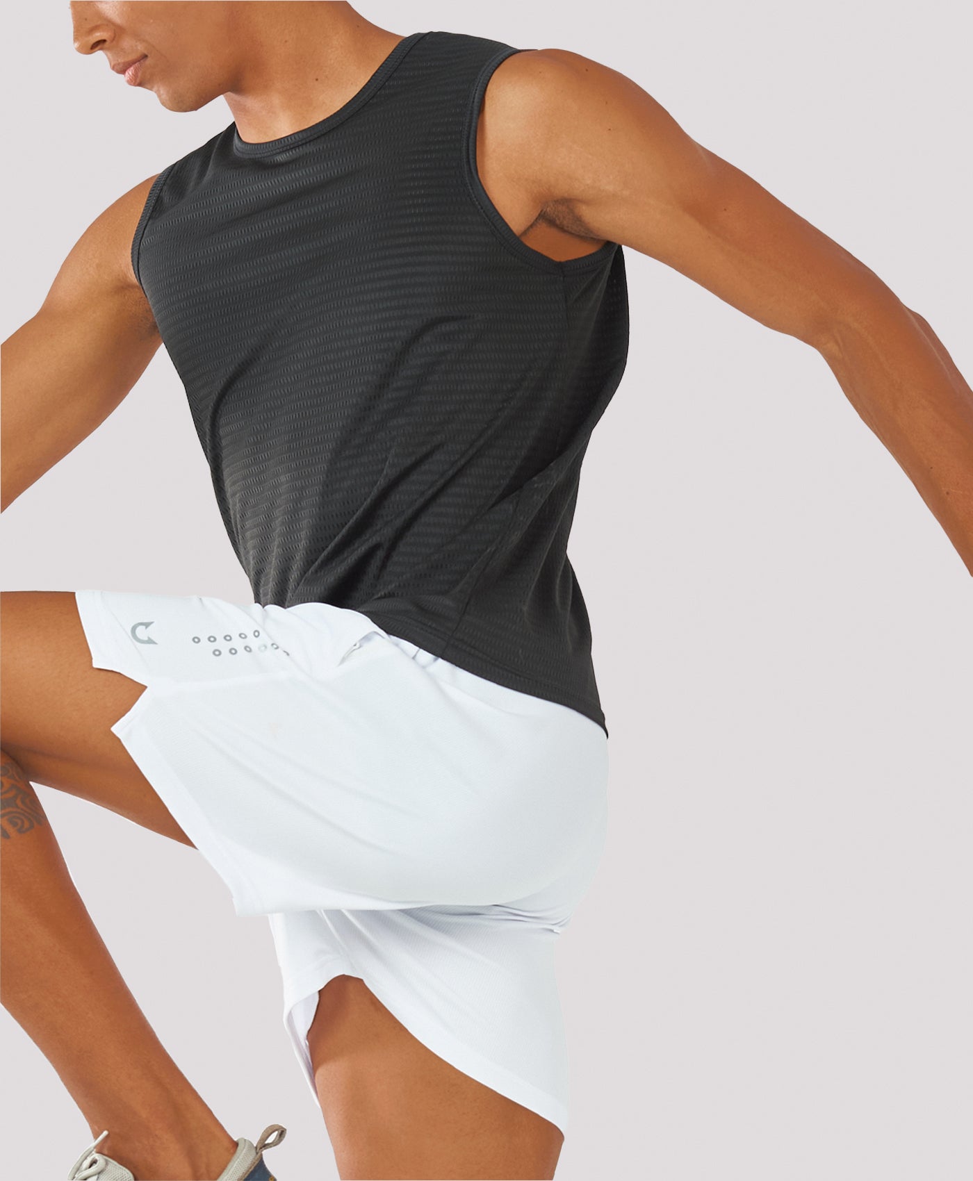 Northyard Men's 7-inch Mesh Tennis Sweat Shorts with Pockets Elasticated Waist #color_white