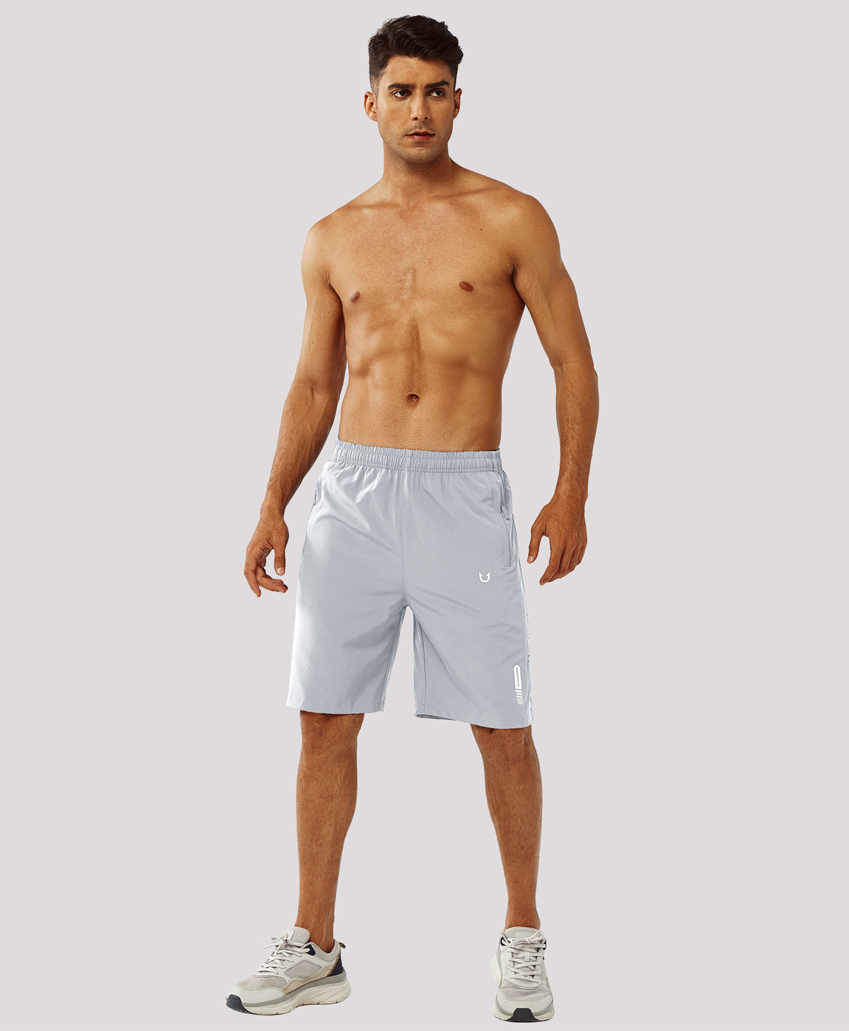 
Men's Hiking 9 Inch Inseam Athletic Shorts Quick Dry Fit Gym Workout — grey