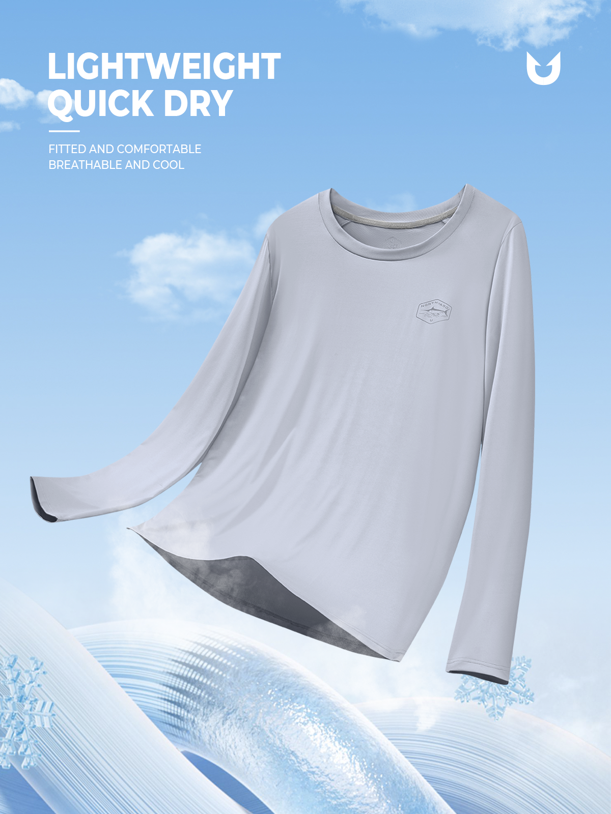 
Men's Sun Protection UV Fishing T Shirts Crewneck Long Sleeve for Swim