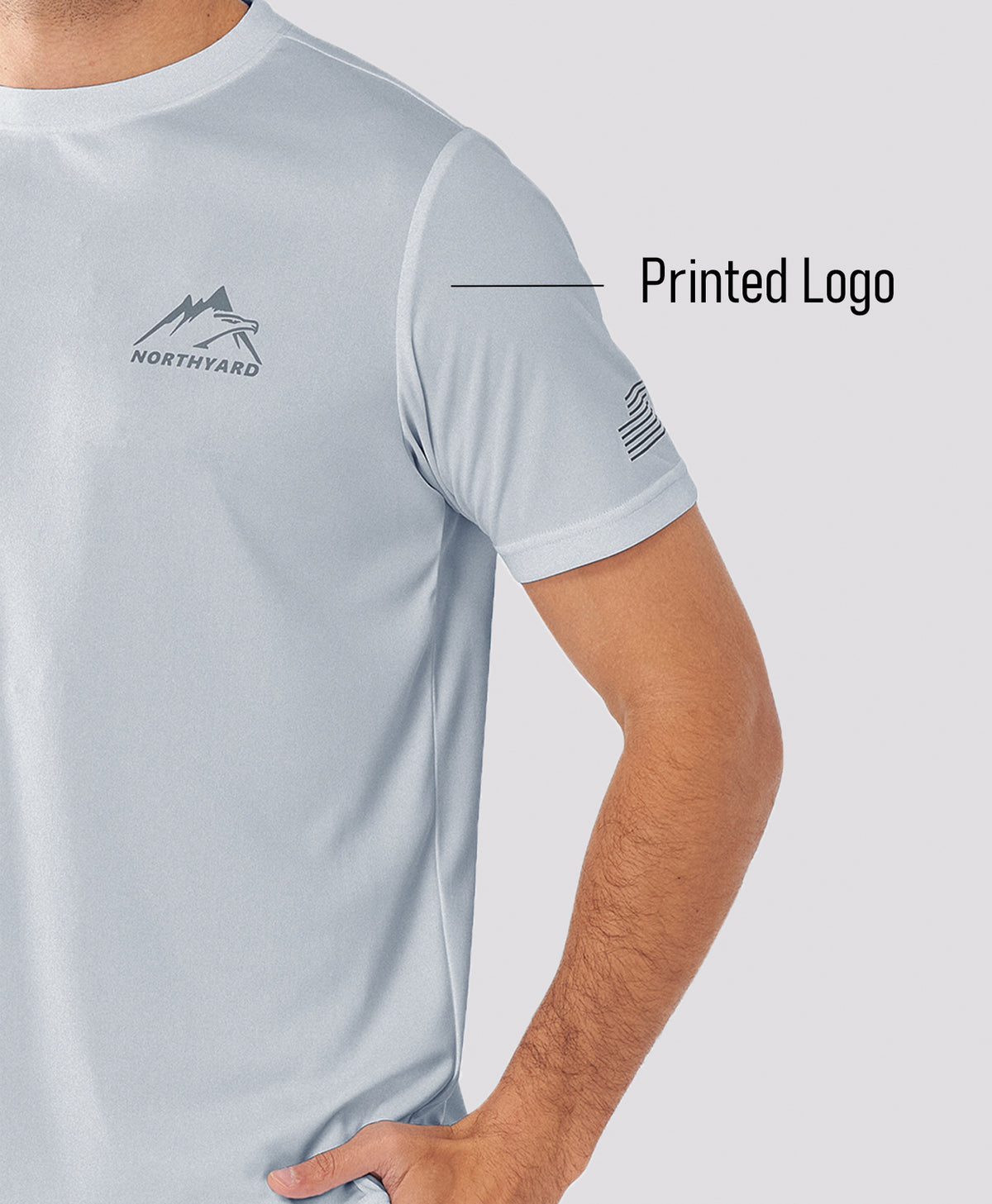 
Men's Athletic Running T-Shirts Short Sleeve Workout Dry fit Gym Sport — Light Grey
