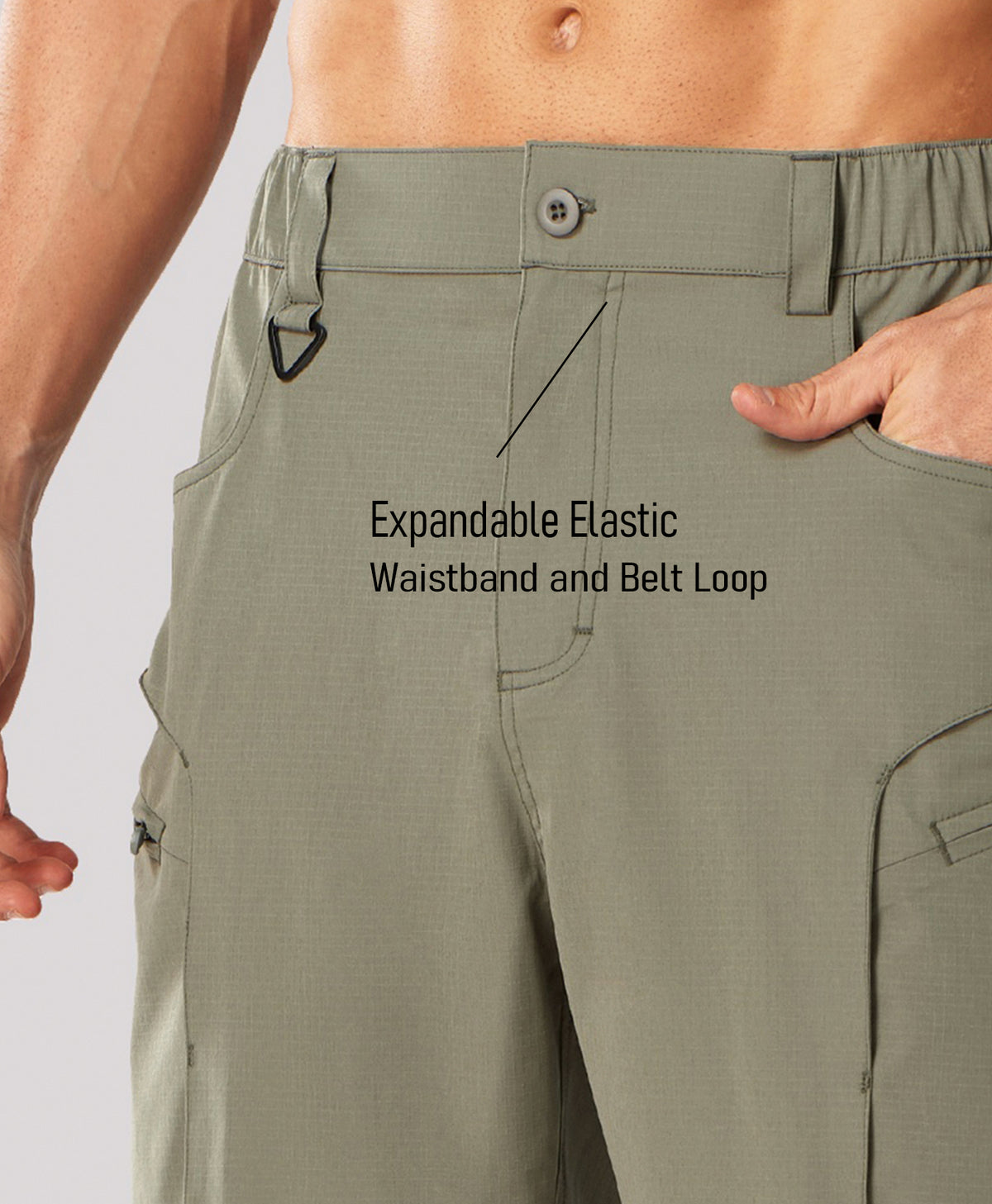 
Men's 9" Water-Resistant 4 Pockets Cargo Hiking Shorts — Sage Green
