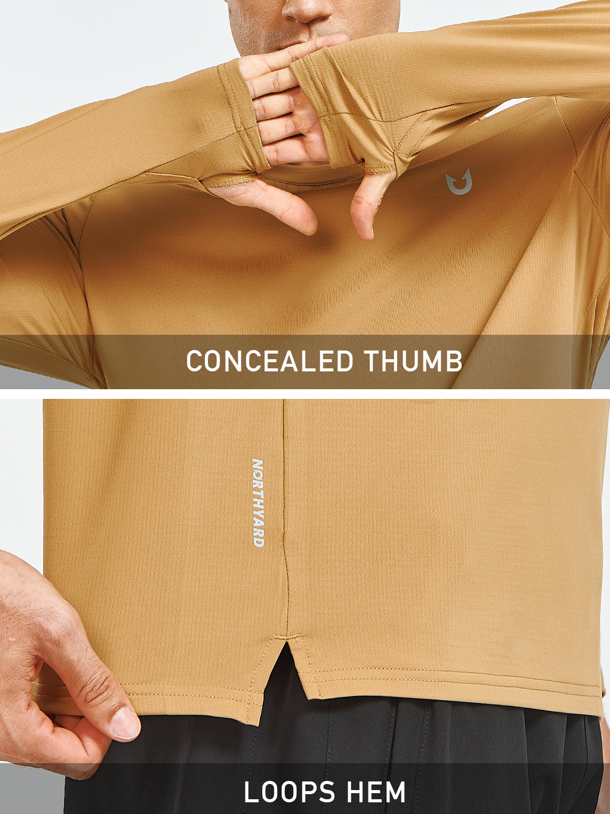 Men's Workout Thermal T-Shirts Fleece Long Sleeve Crewneck for Running