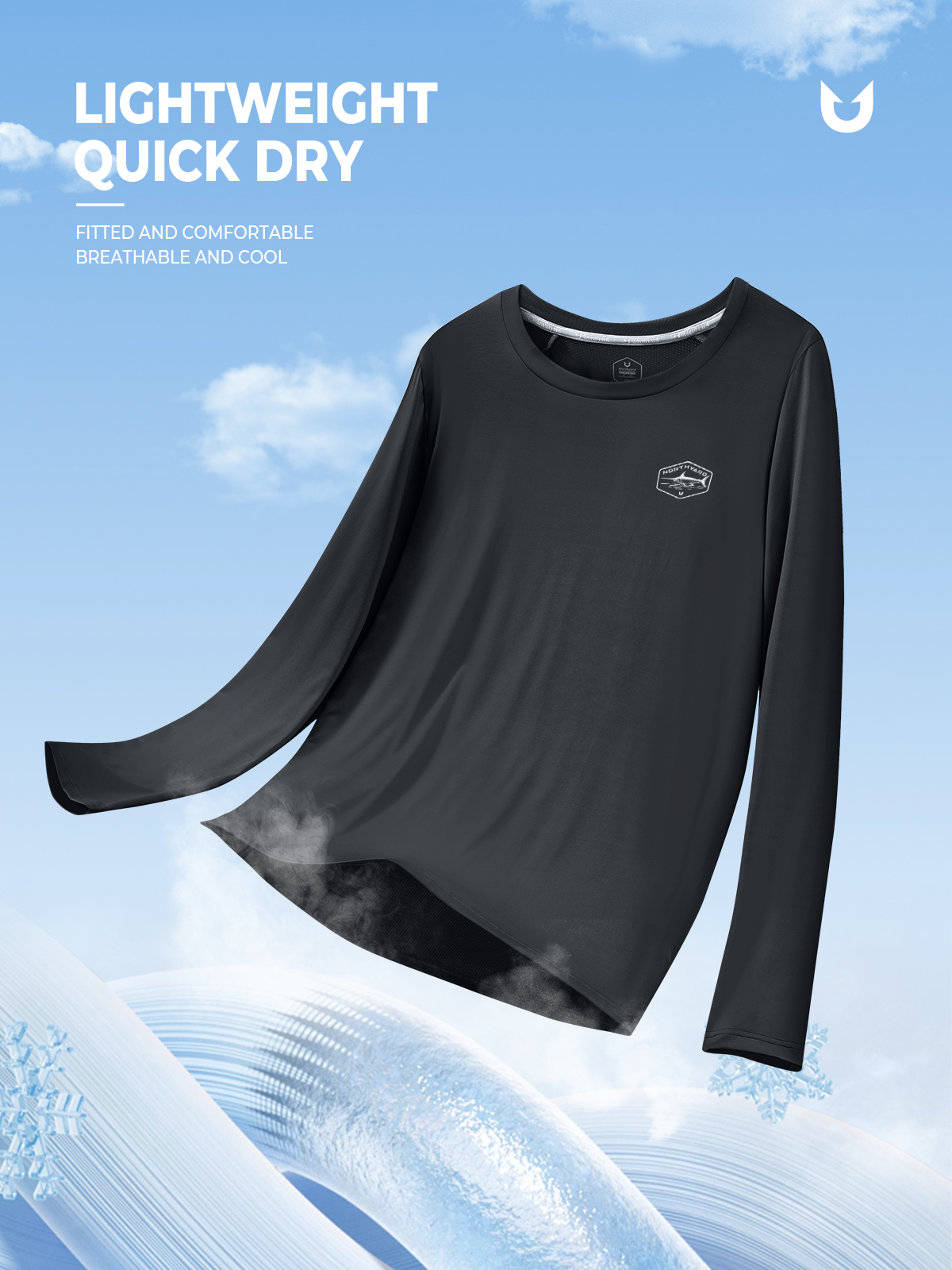 
Men's Sun Protection UV Fishing T Shirts Crewneck Long Sleeve for Swim