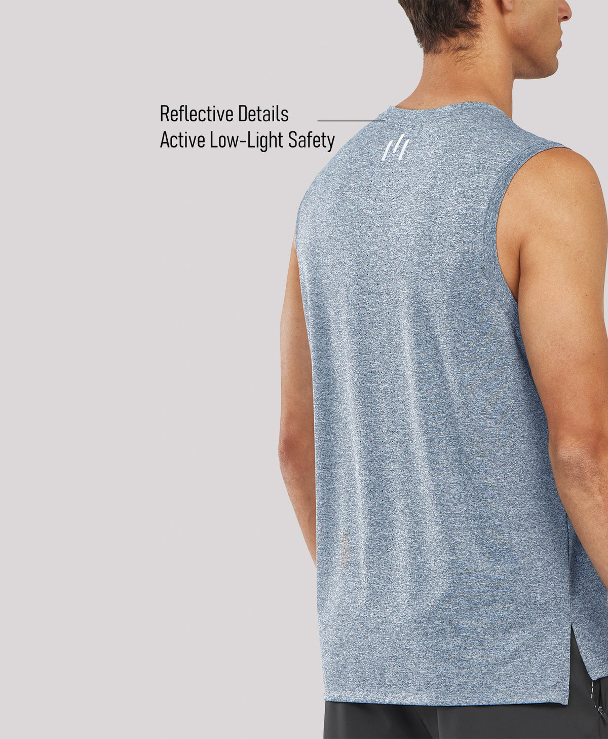 
Men's Lightweight Muscle Workout Tank Tops — Blue Heather