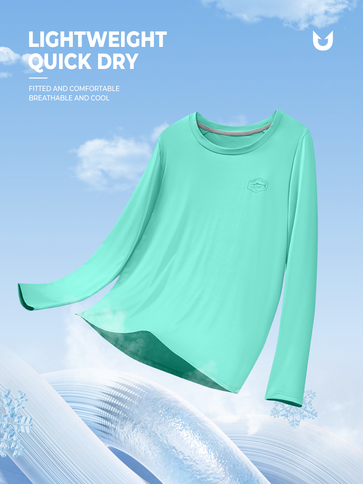 
Men's Sun Protection UV Fishing T Shirts Crewneck Long Sleeve for Swim