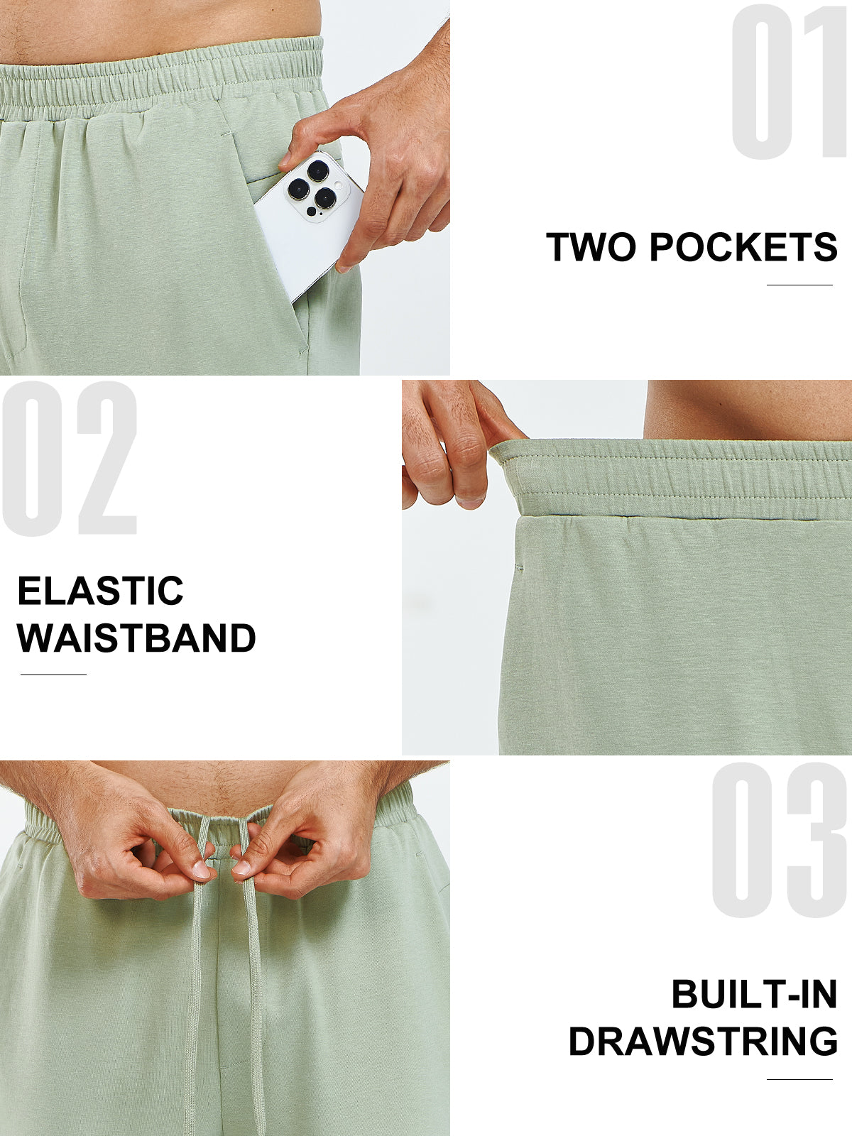 Men's Cotton Yoga Sweatpants Casual Athletic Straight Leg with Pockets