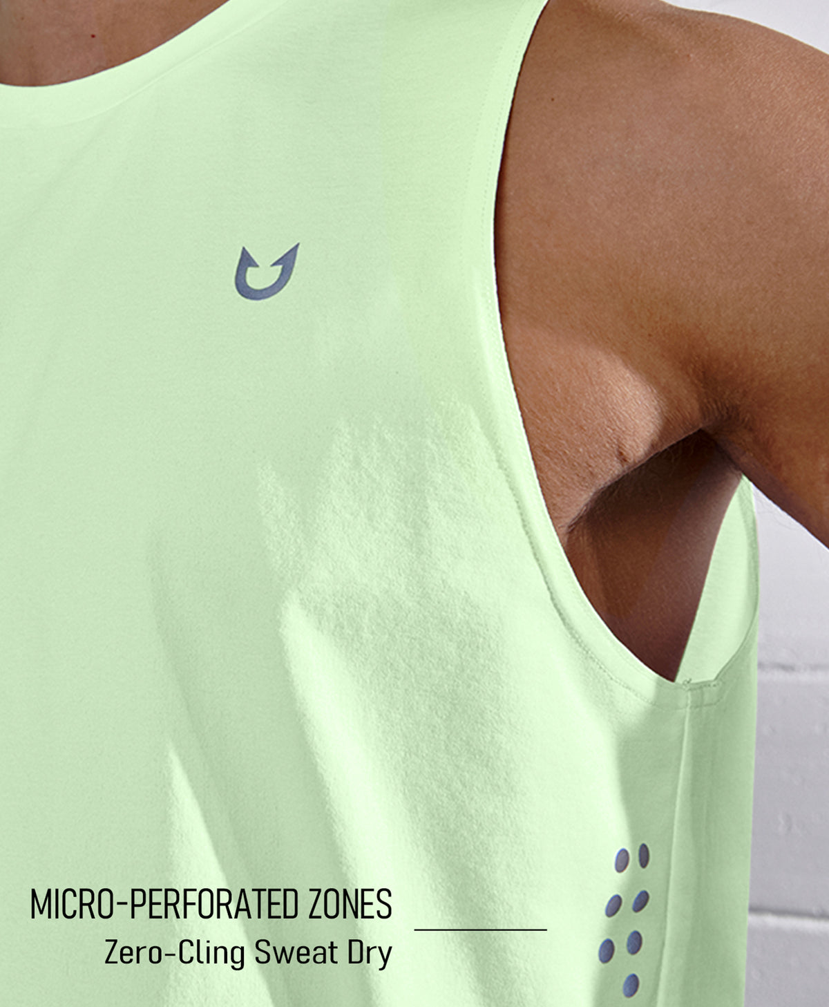 
Men's Muscle Workout Tank Top Performance Quick Dry Sleeveless Shirts — Light Green