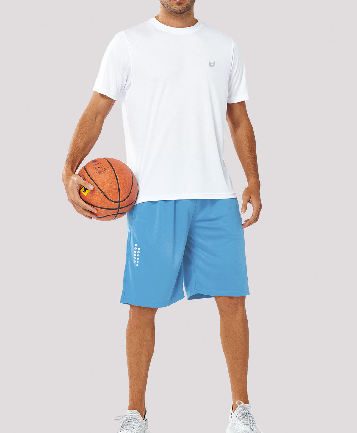 
Men's 10" Breathable Mesh Basketball Athletic Shorts — Sky Blue
