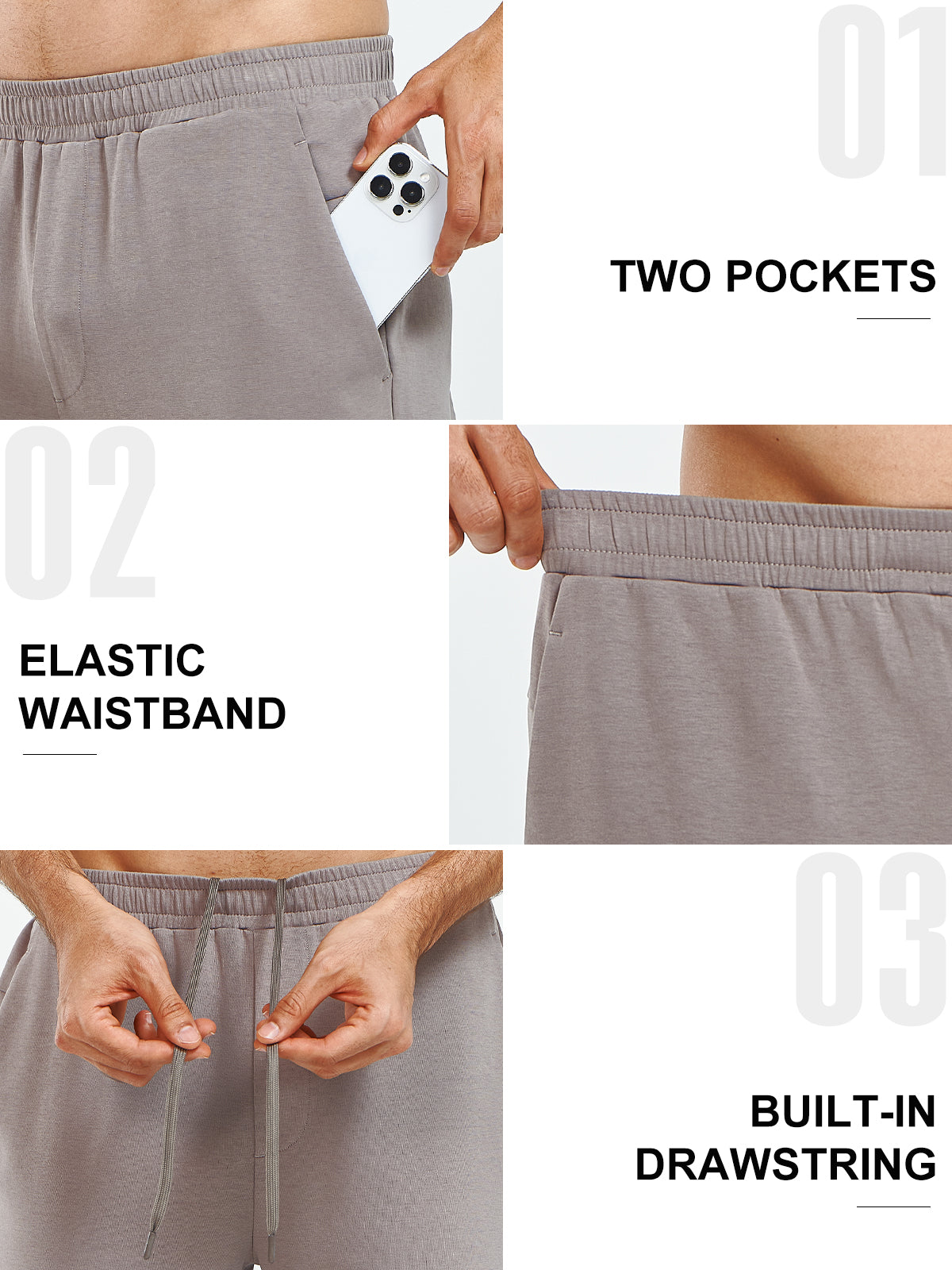 Men's Cotton Yoga Sweatpants Casual Athletic Straight Leg with Pockets