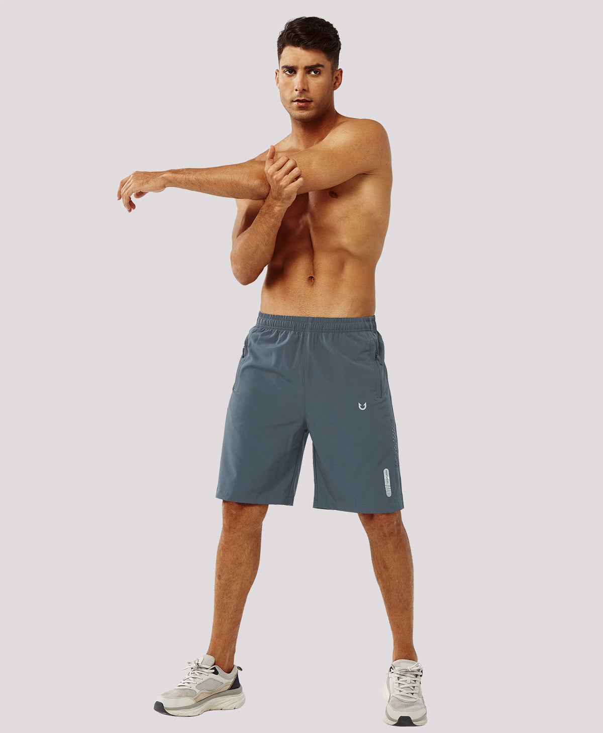 
Men's Hiking 9 Inch Inseam Athletic Shorts Quick Dry Fit Gym Workout — Cool Grey