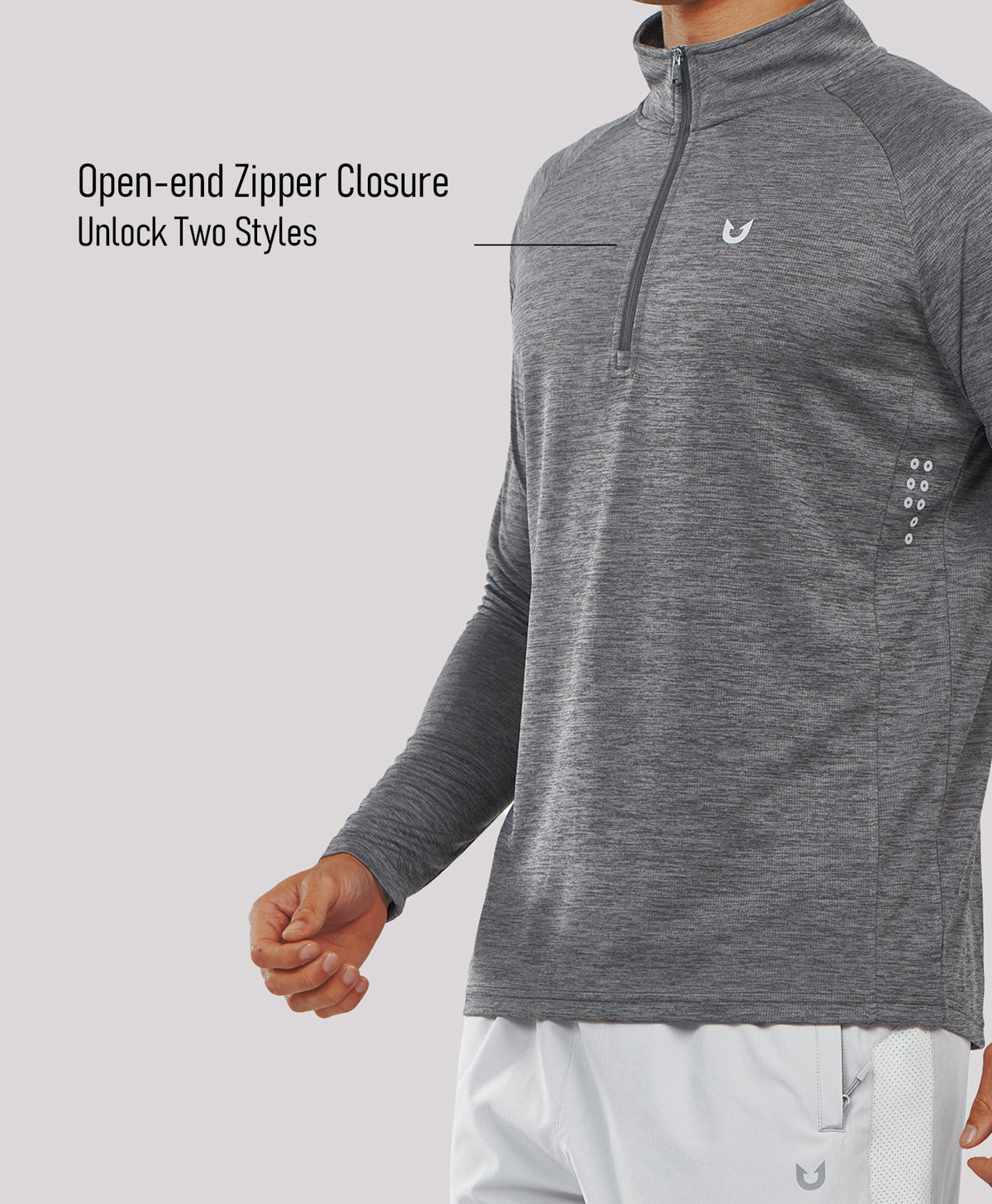 
Men's 1/4 Zip Athletic Pullover Shirts Lightweight — Grey Heather