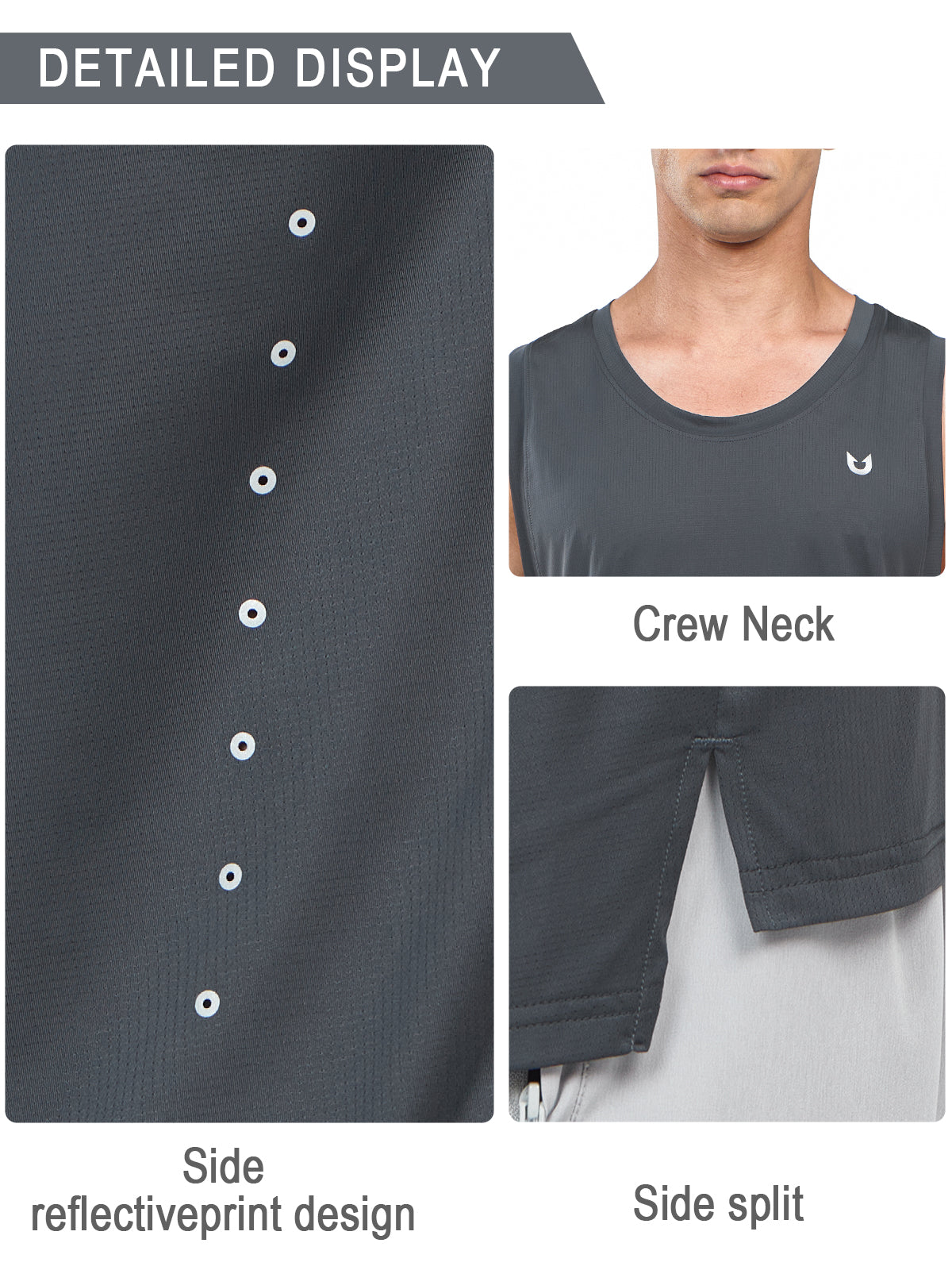 Running Tank Tops for Men Plus Size Sleeveless Dry fit Summer Work Gym