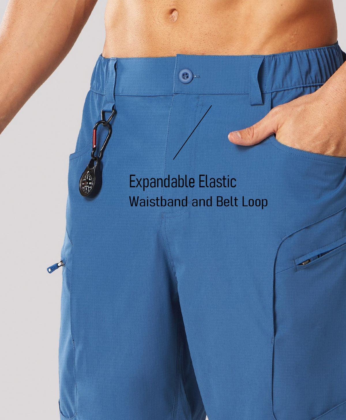 
Men's 9" Water-Resistant 4 Pockets Cargo Hiking Shorts — Federal Blue
